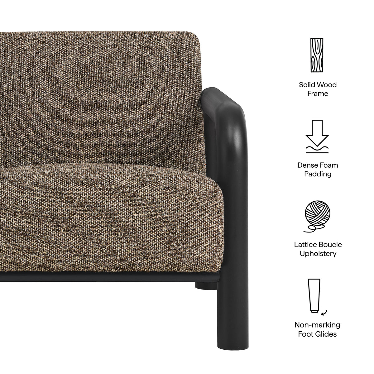 Sereno Boucle Accent Chair, Earth Black