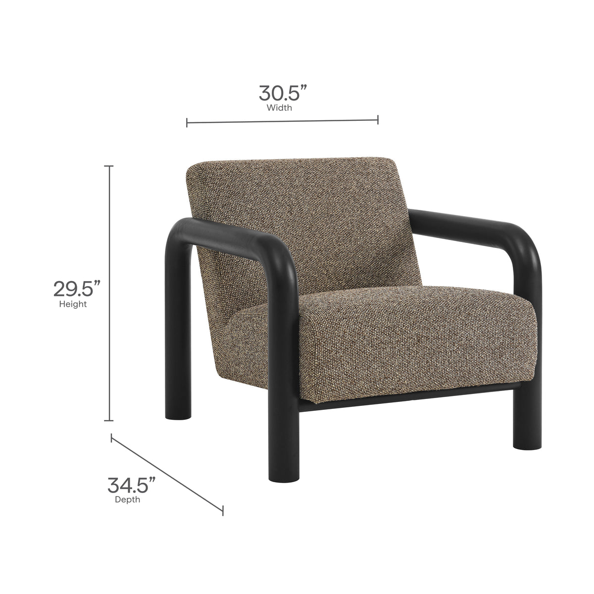 Sereno Boucle Accent Chair, Earth Black