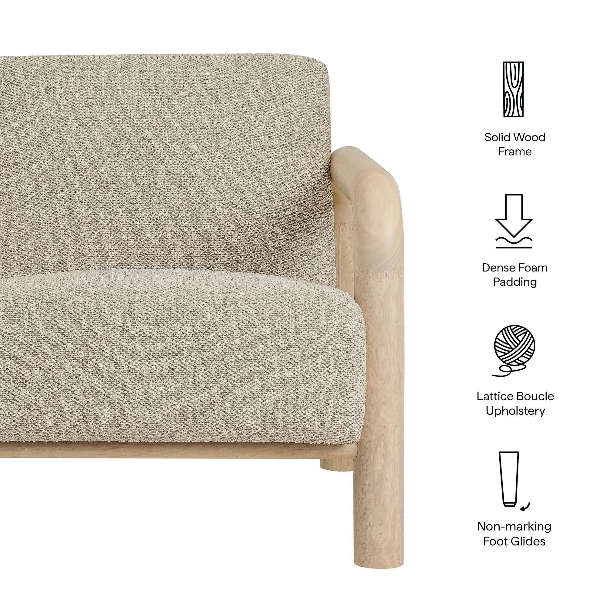 Sereno Boucle Accent Chair, Marble Oak