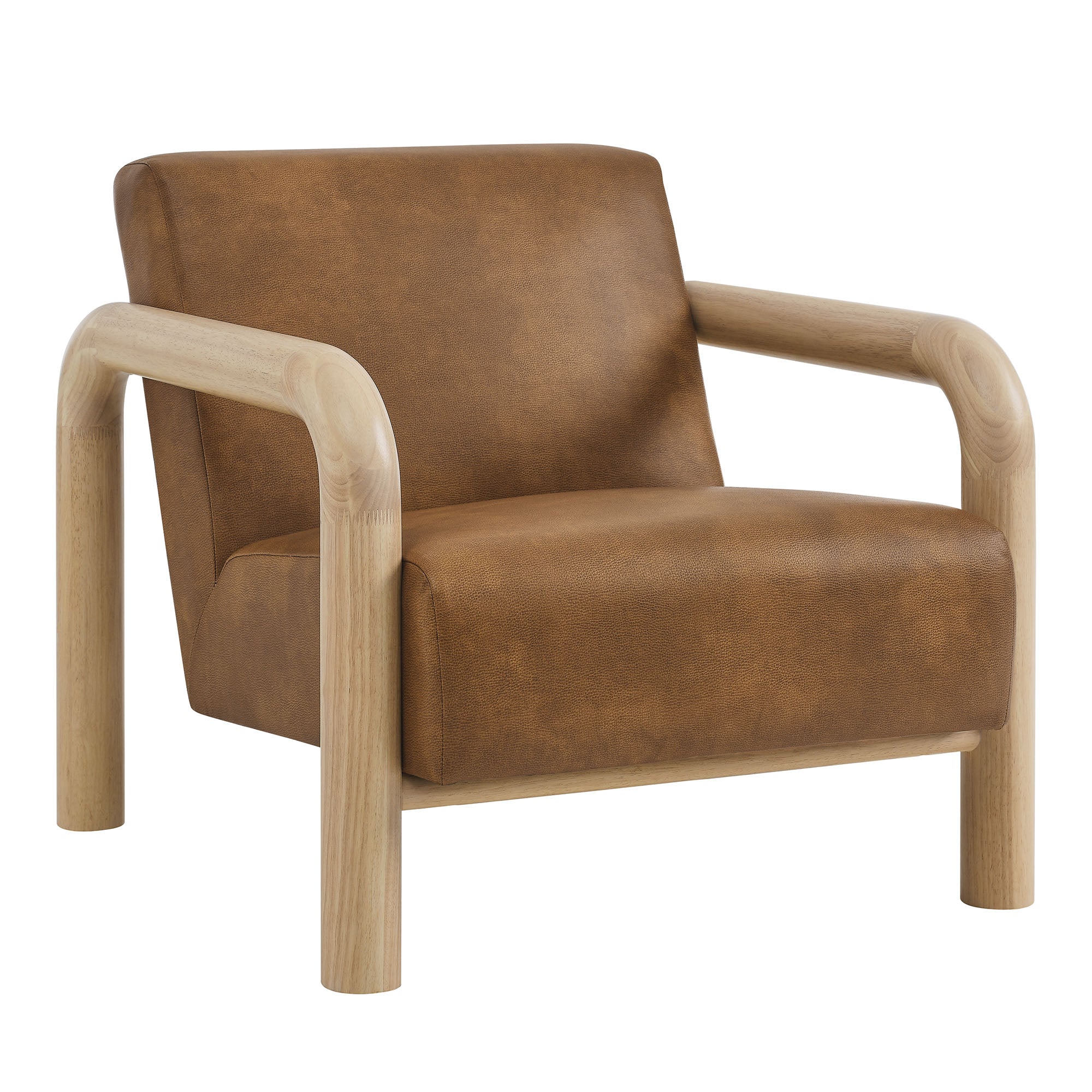 Sereno Vegan Leather Accent Chair, Canyon Oak