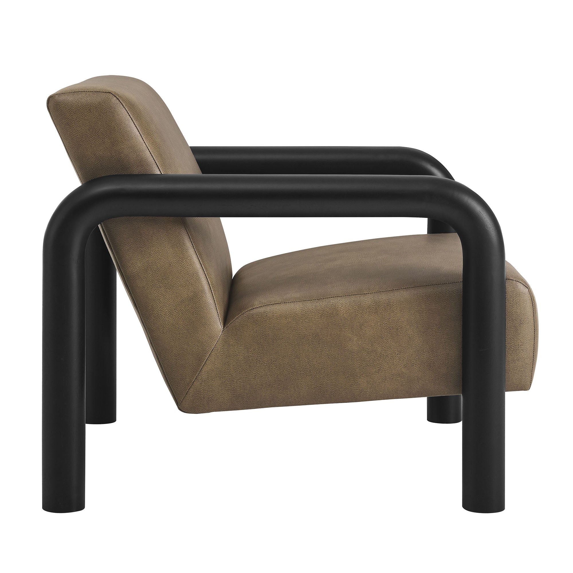 Sereno Vegan Leather Accent Chair, Mushroom Black