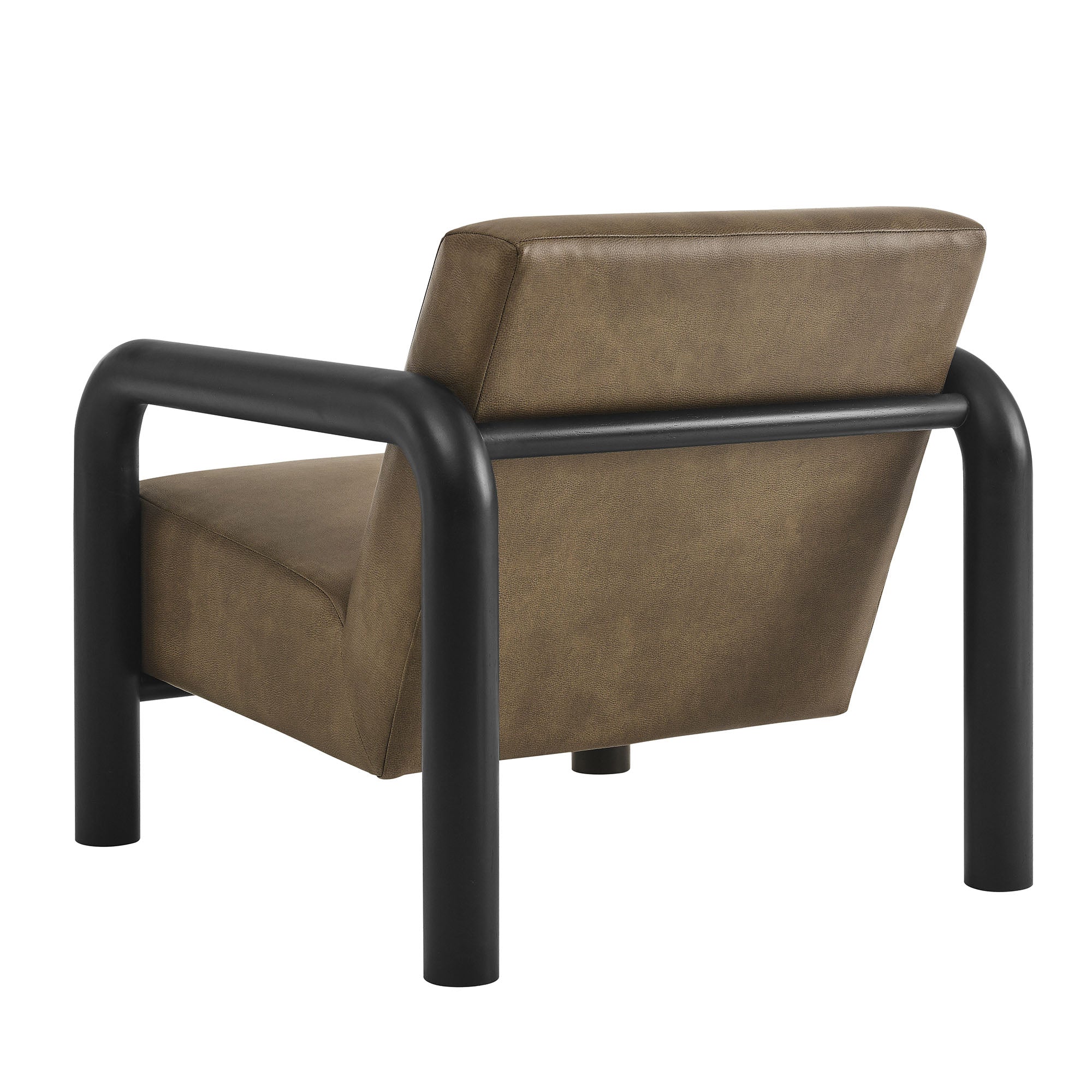 Sereno Vegan Leather Accent Chair, Mushroom Black