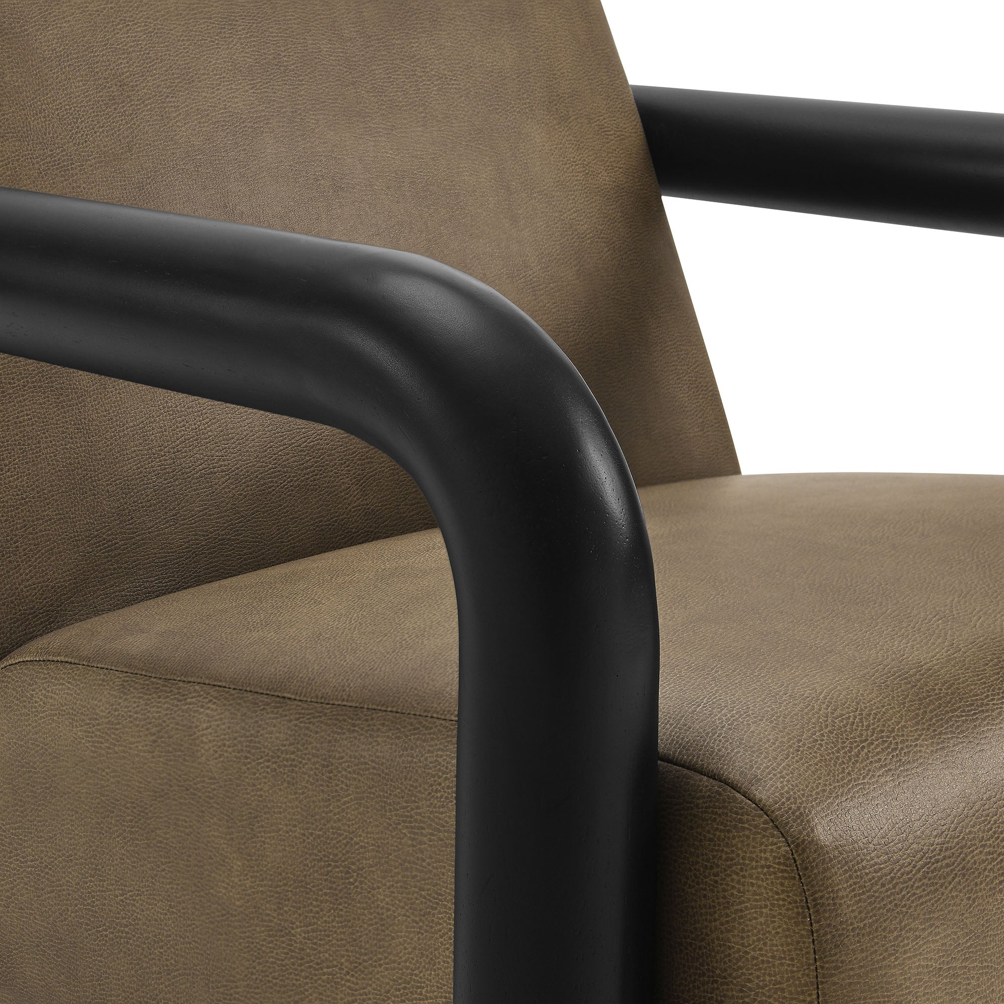 Sereno Vegan Leather Accent Chair, Mushroom Black