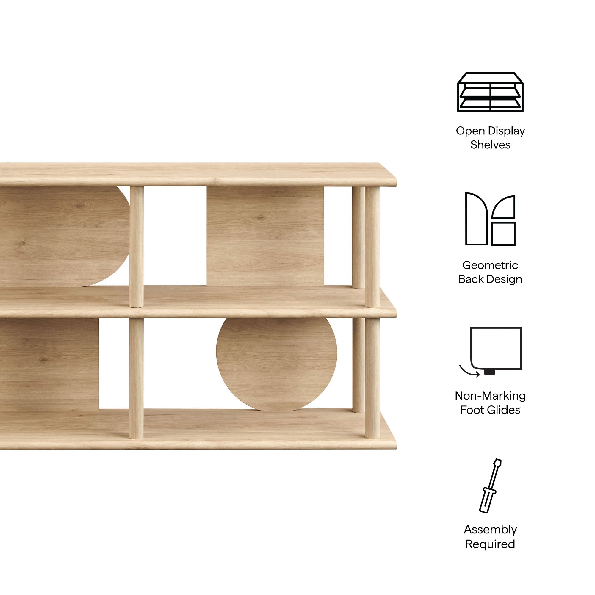 Zadie 55 Inch Console Table, Light Oak