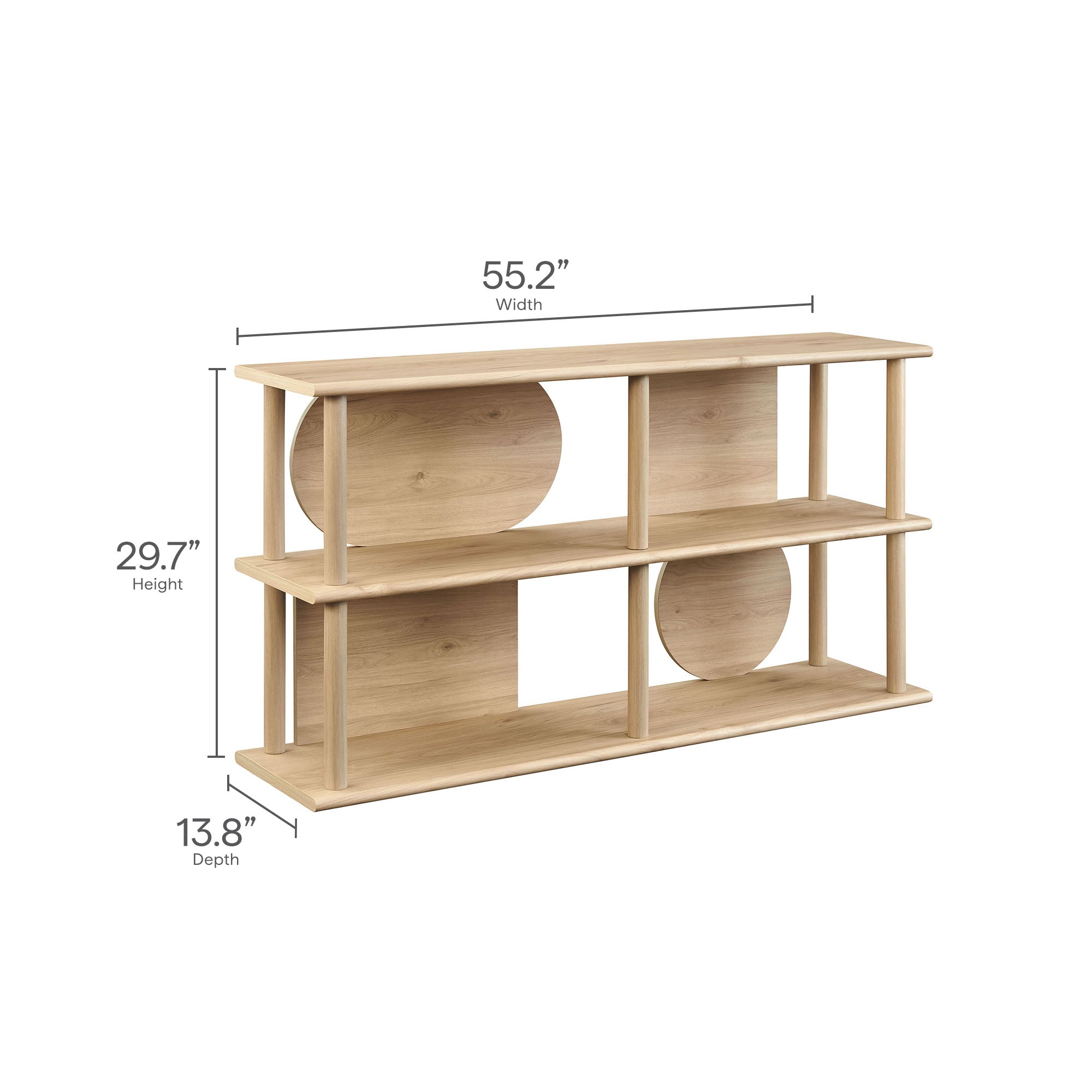 Zadie 55 Inch Console Table, Light Oak