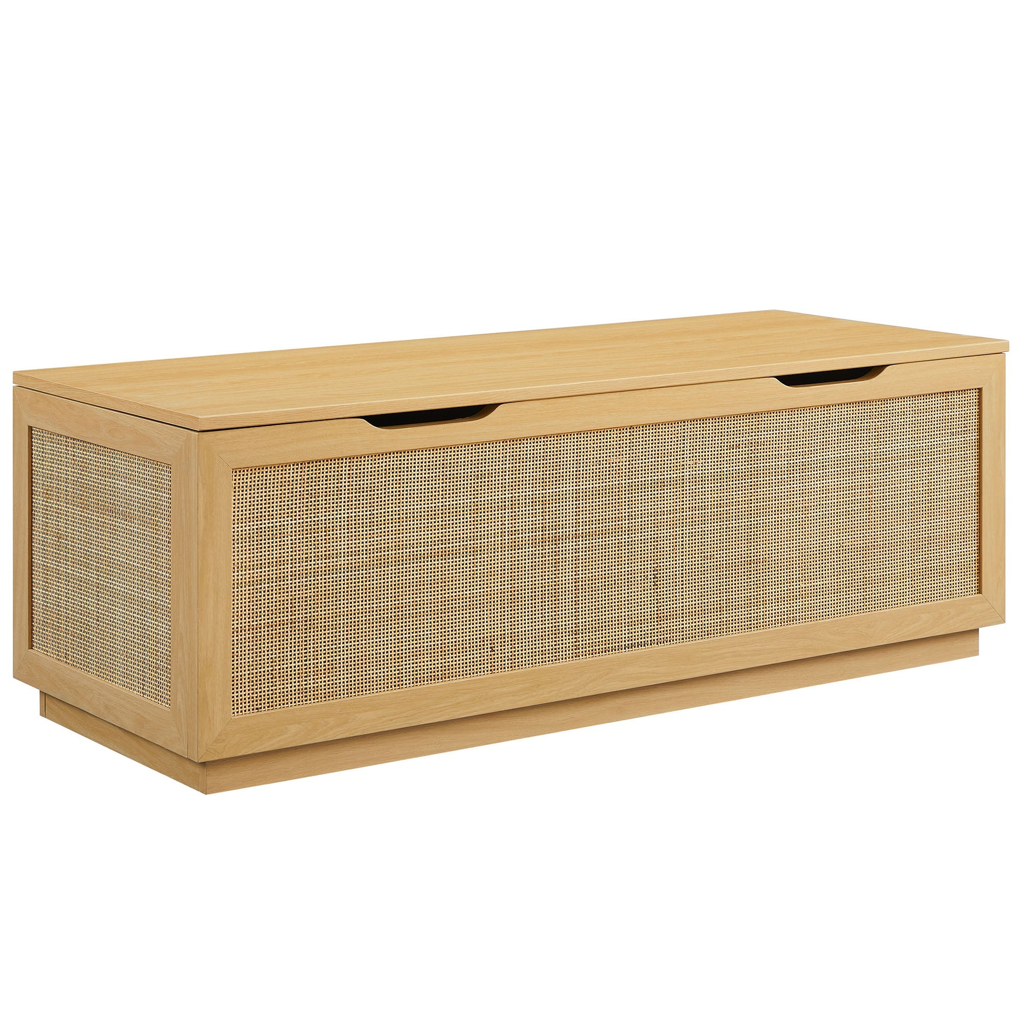 Soma 47" Rattan Storage Bench, Oak