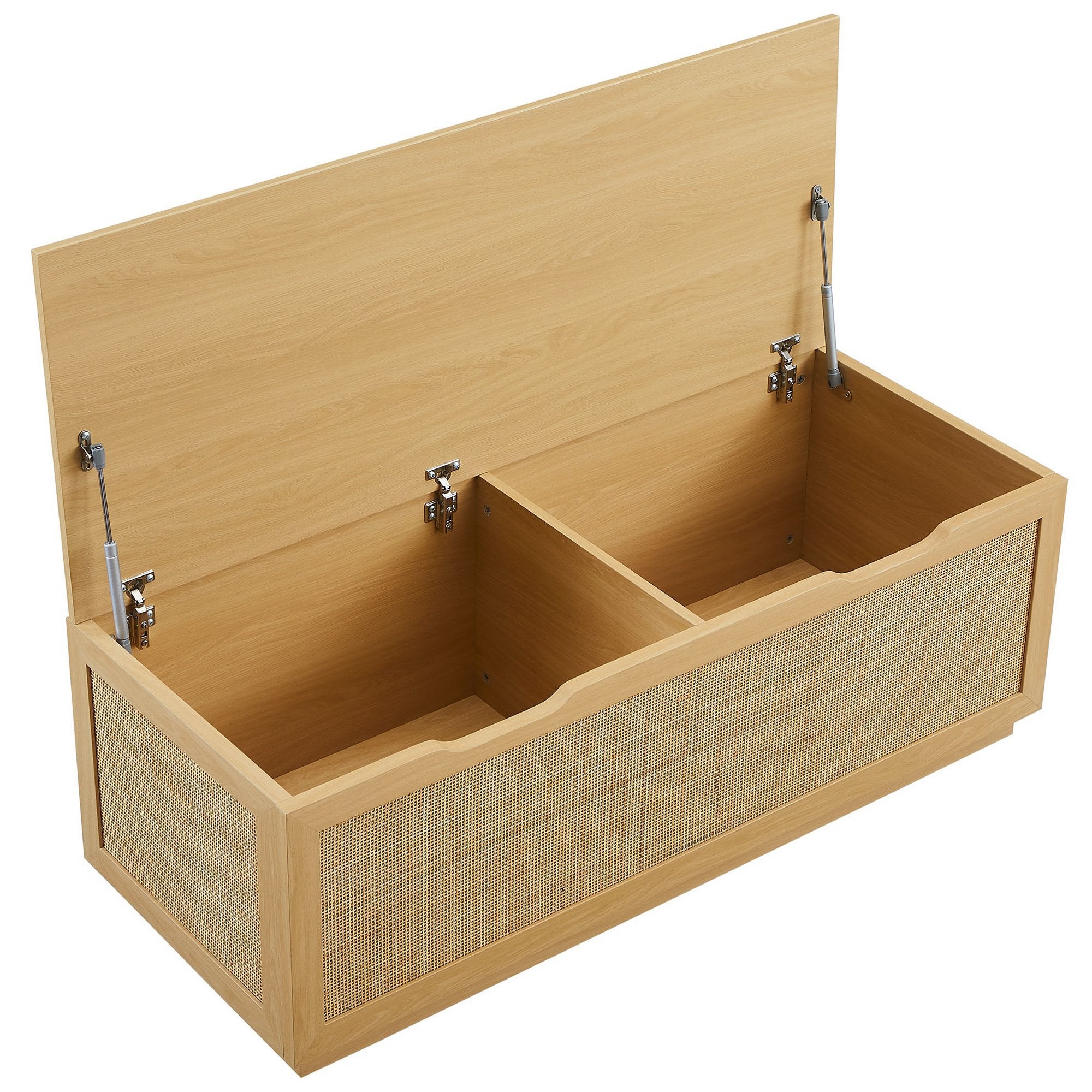 Soma 47" Rattan Storage Bench, Oak