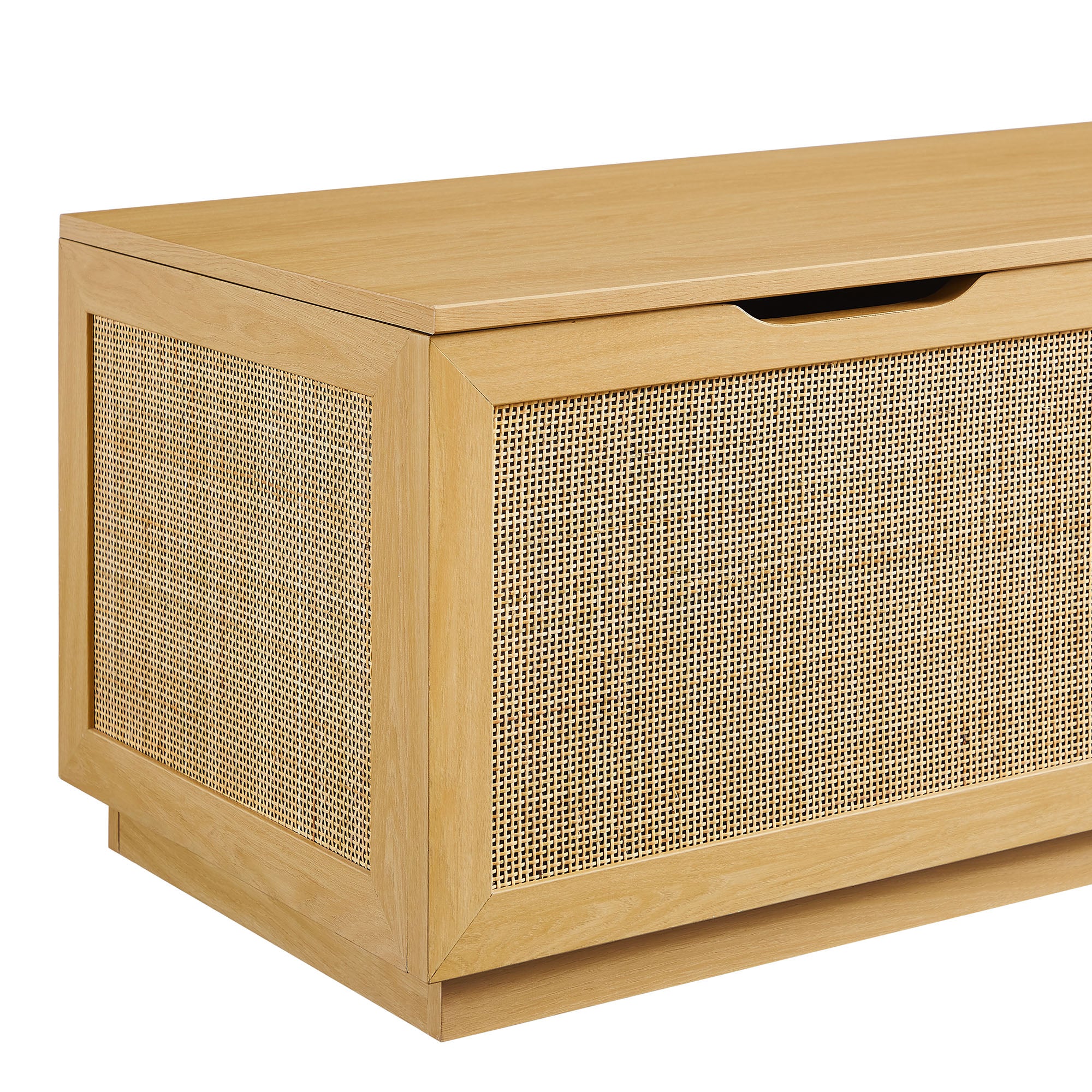 Soma 47" Rattan Storage Bench, Oak