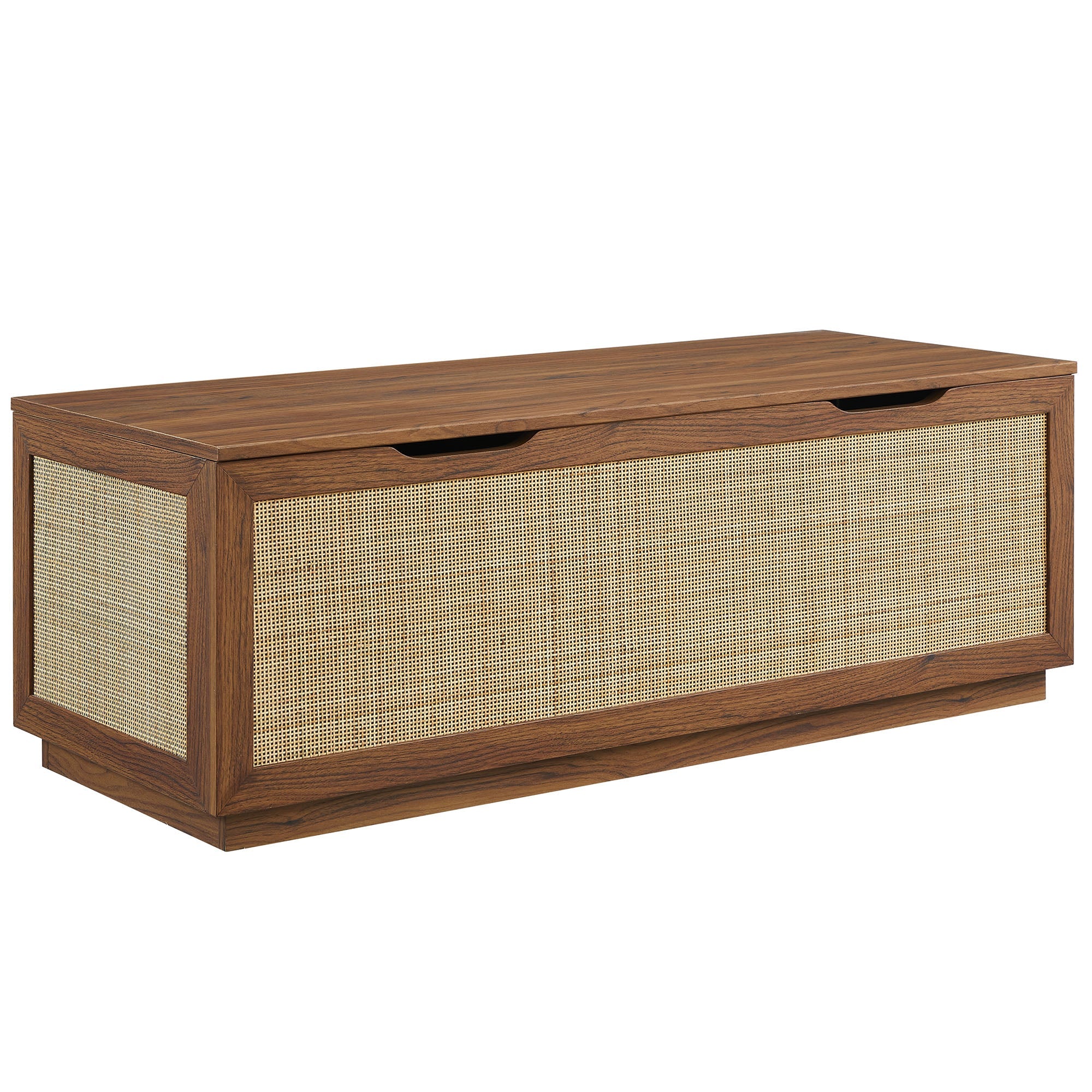 Soma 47" Rattan Storage Bench, Walnut