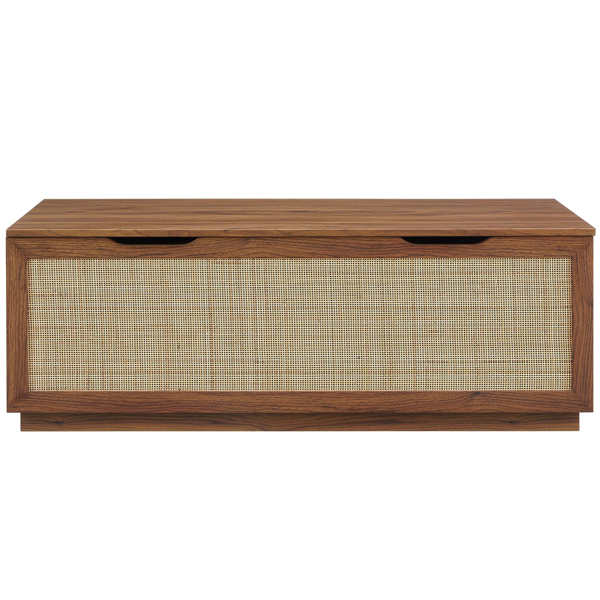 Soma 47" Rattan Storage Bench, Walnut