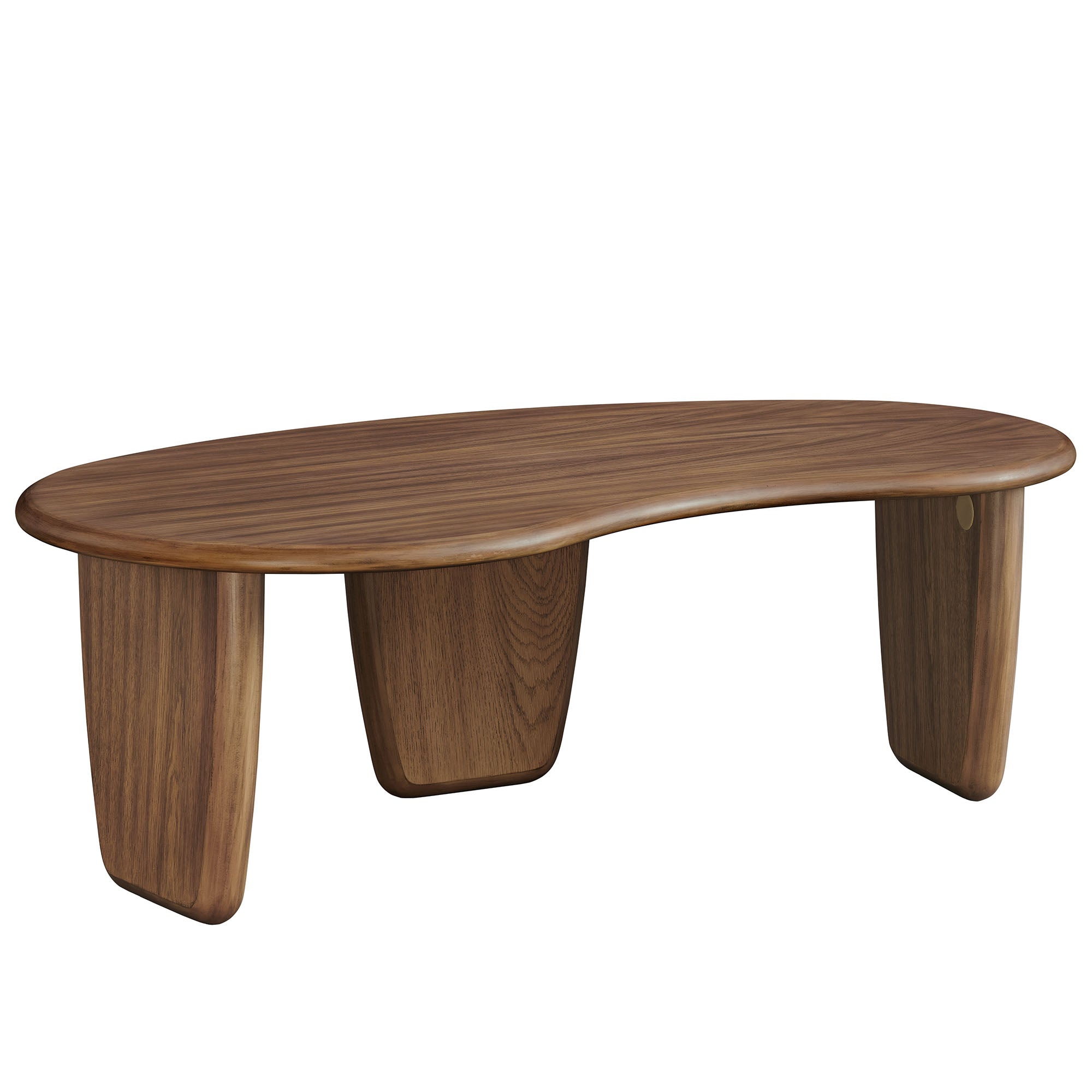 Vetra Kidney-Shaped Free Coffee Table, Walnut