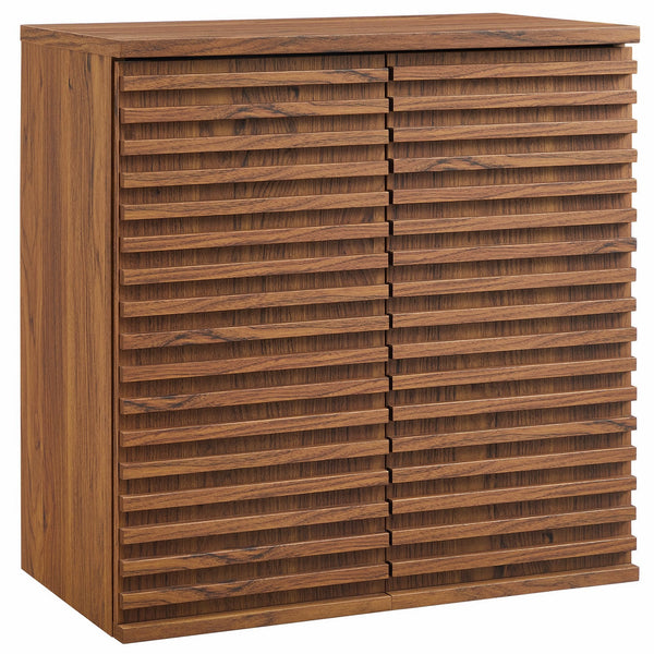 Render Wall Mounted Bathroom Cabinet, Walnut