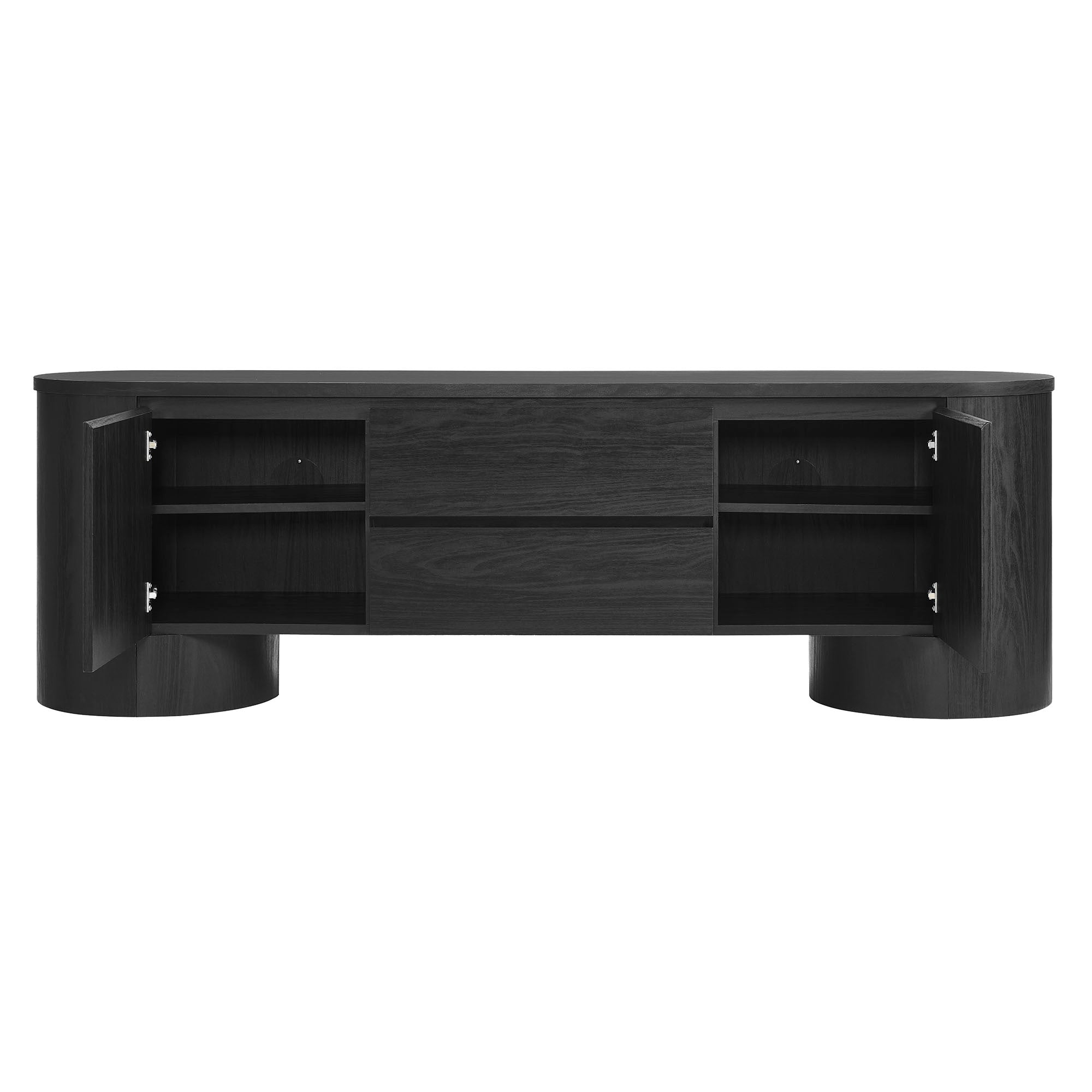 Duval 71 Inch Oval TV Cabinet, Black
