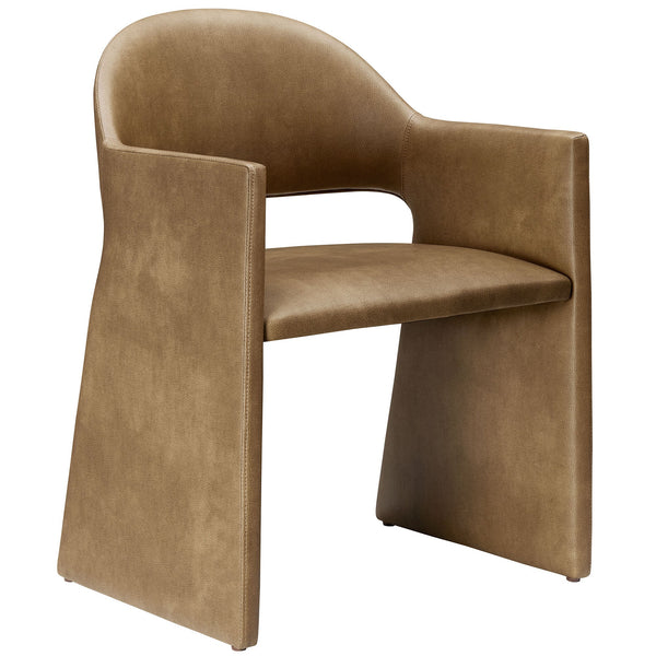 Talia Vegan Leather Dining Armchair, Toast