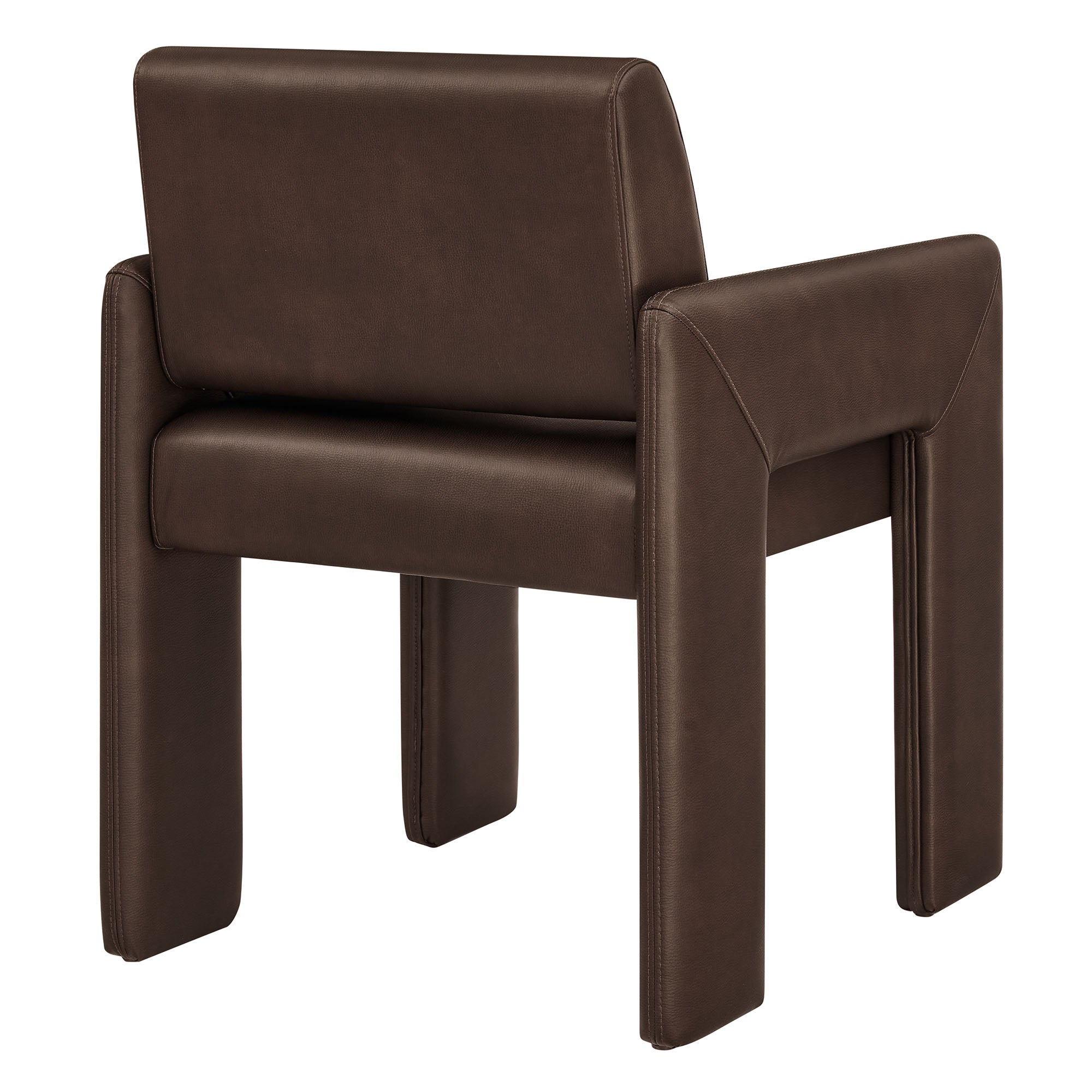 Daven Vegan Leather Dining Armchair, Espresso