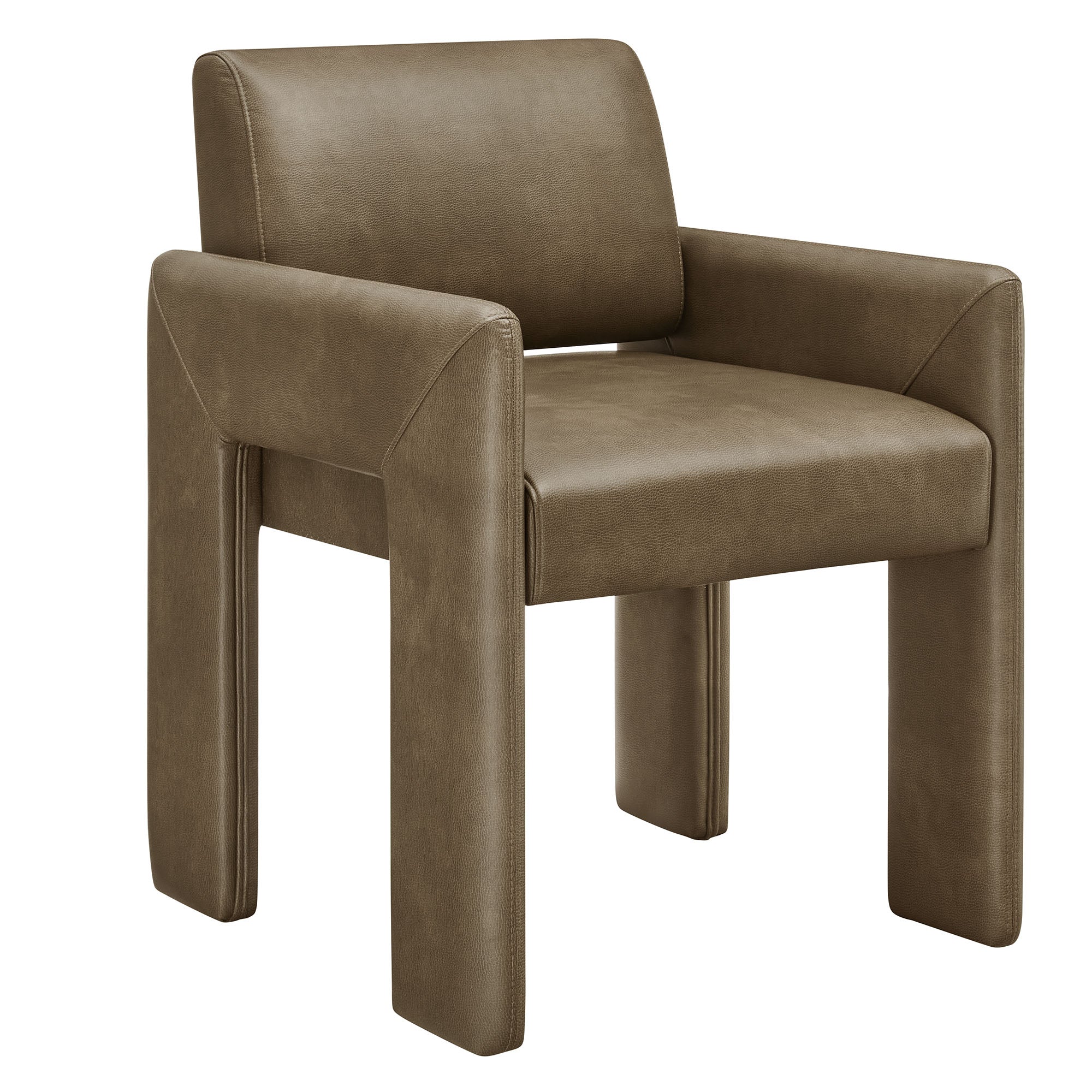 Daven Vegan Leather Dining Armchair, Mushroom