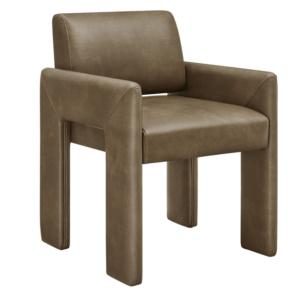 Daven Vegan Leather Dining Armchair, Mushroom