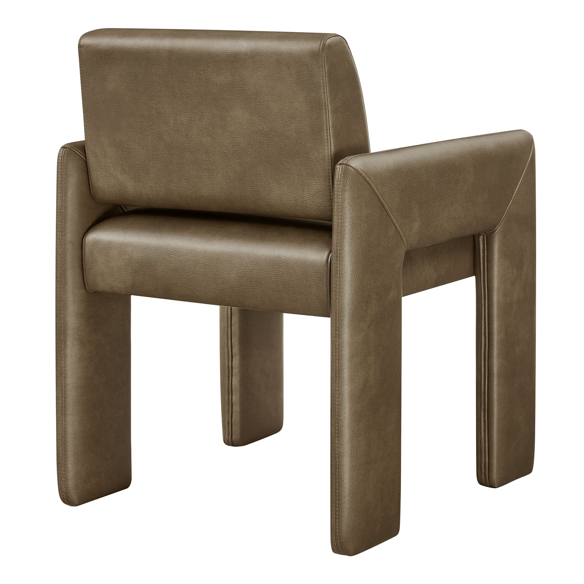 Daven Vegan Leather Dining Armchair, Mushroom