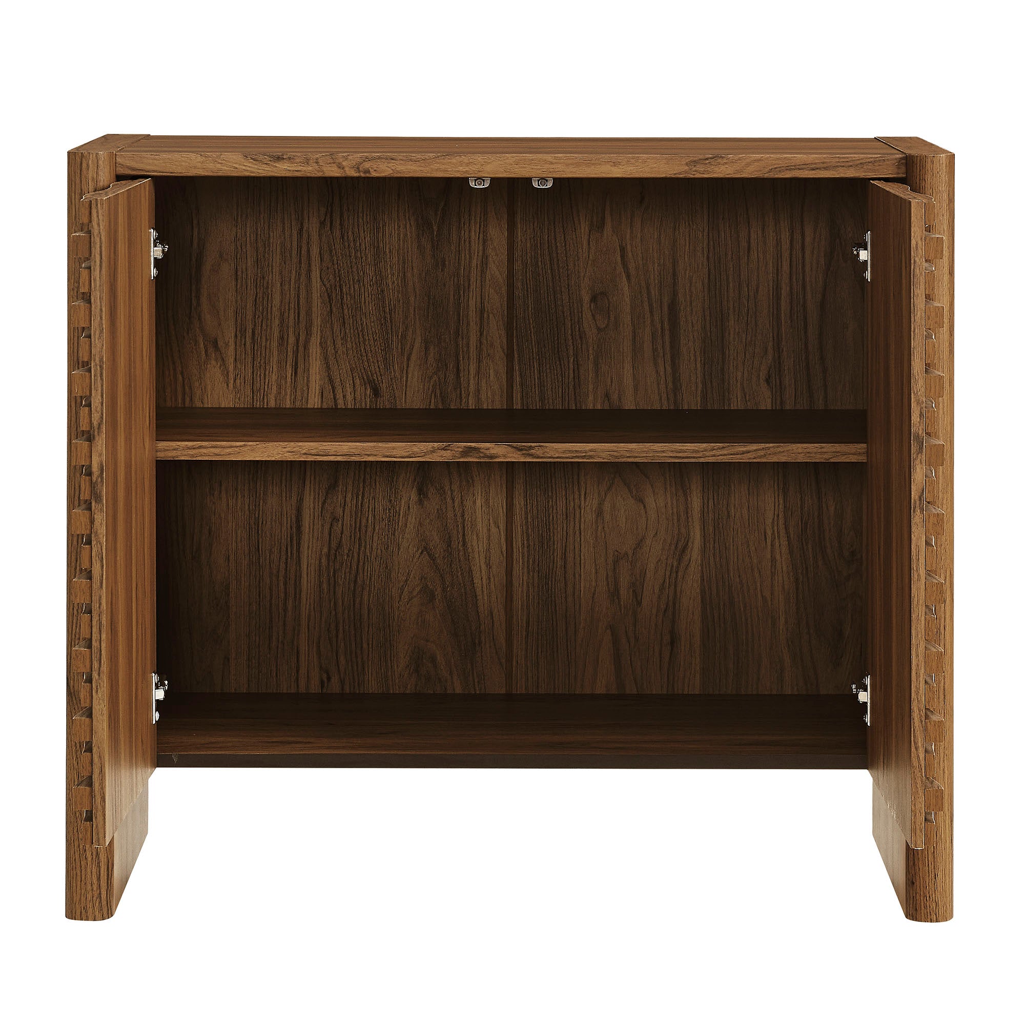 Emric Wave Accent Cabinet, Walnut
