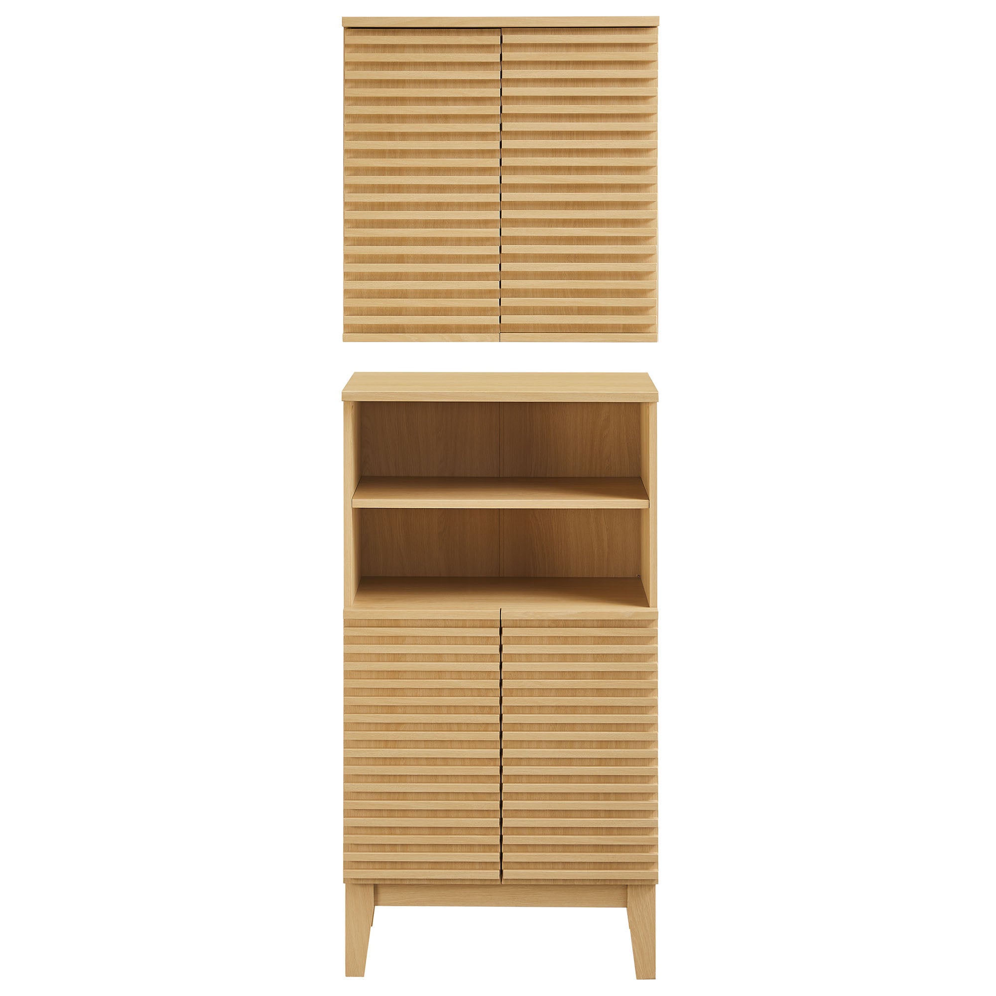 Render Bathroom Cabinet Set, Oak