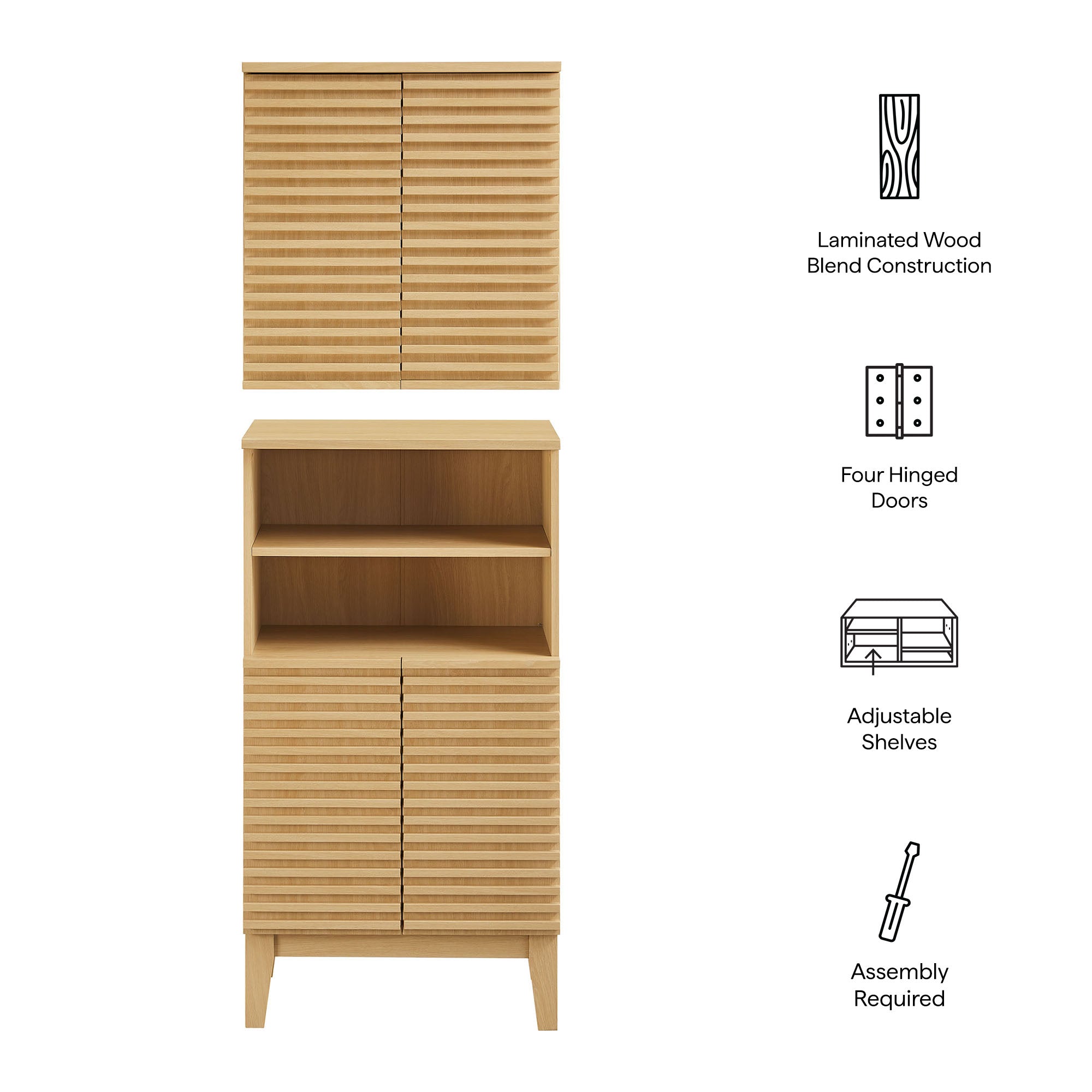 Render Bathroom Cabinet Set, Oak