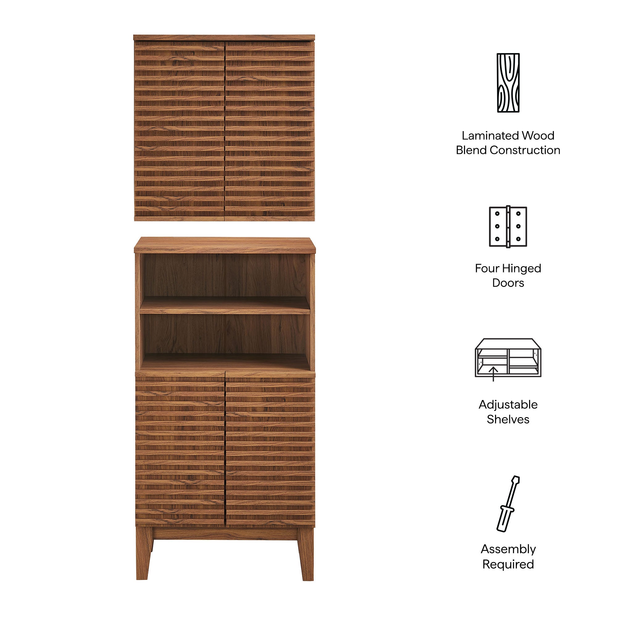 Render Bathroom Cabinet Set, Walnut