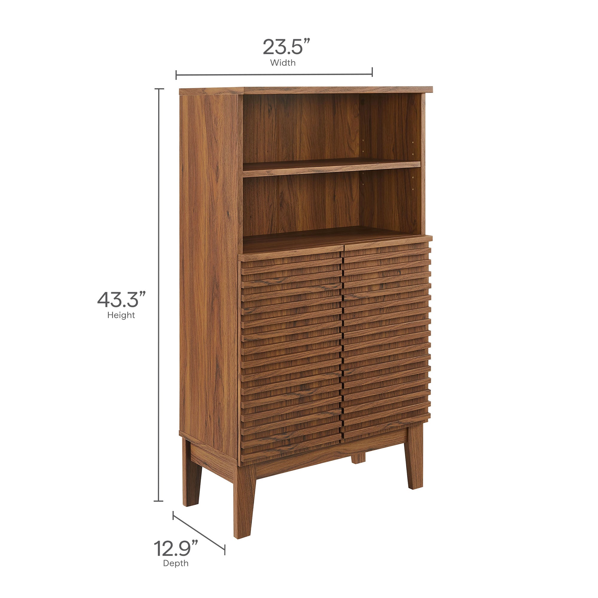 Render Bathroom Cabinet Set, Walnut