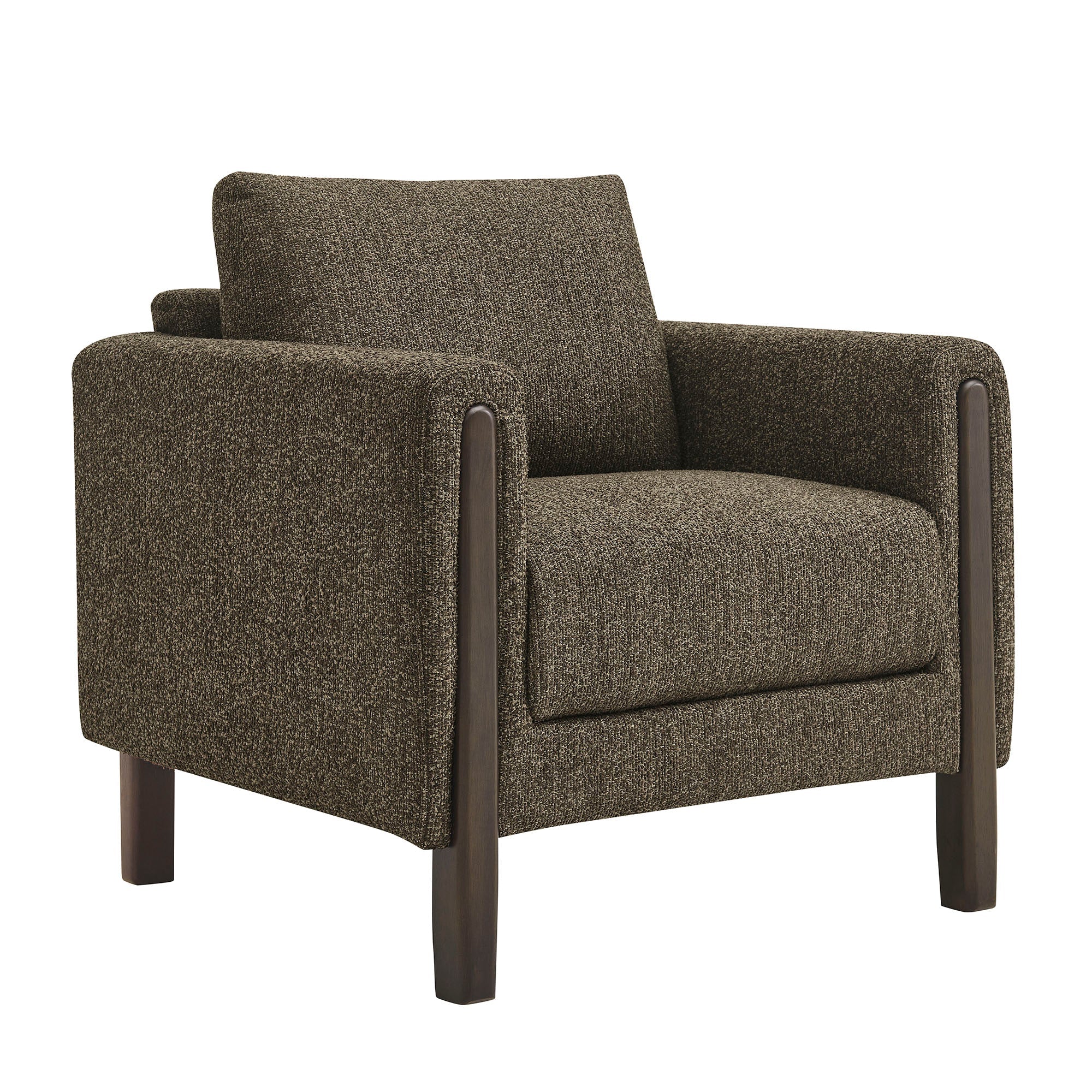 Hawken Boucle Fabric Accent Armchair, Antique Espresso