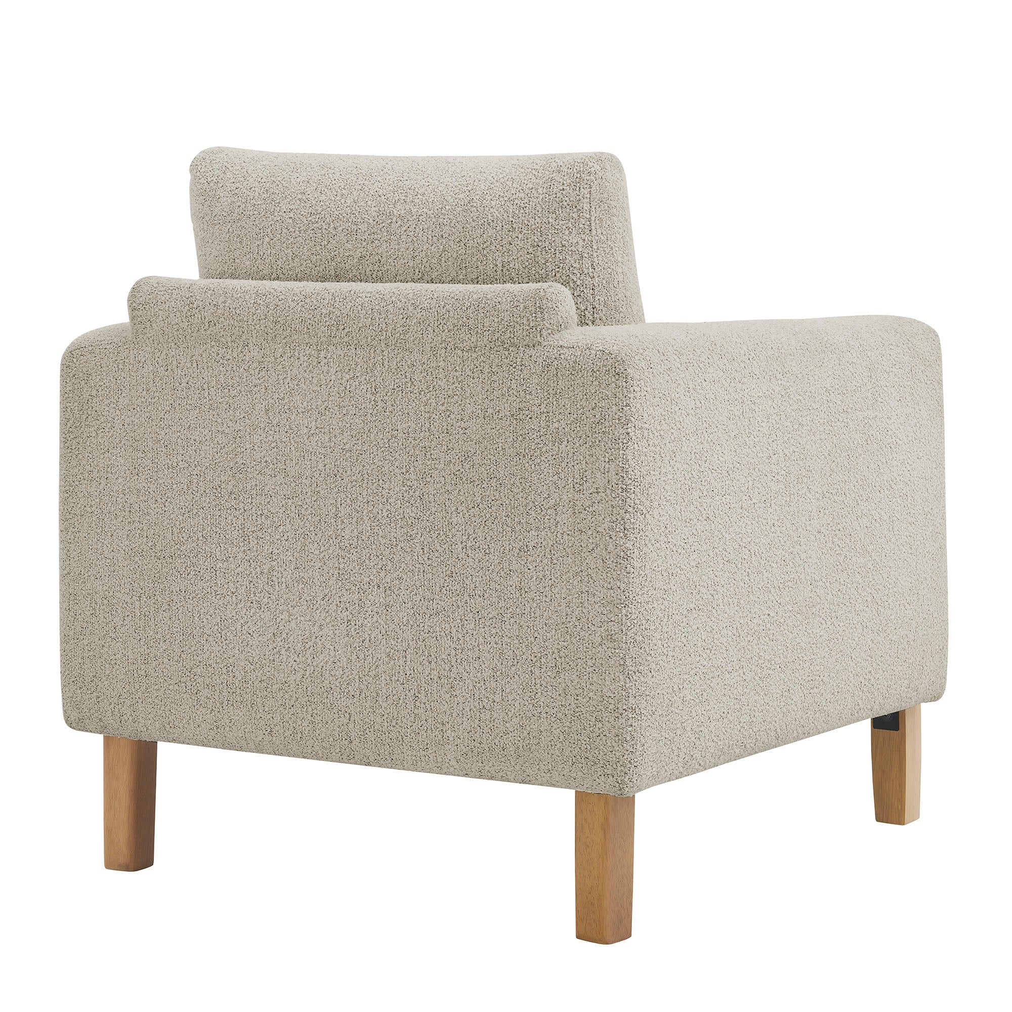 Hawken Boucle Fabric Accent Armchair, Parchment Beech