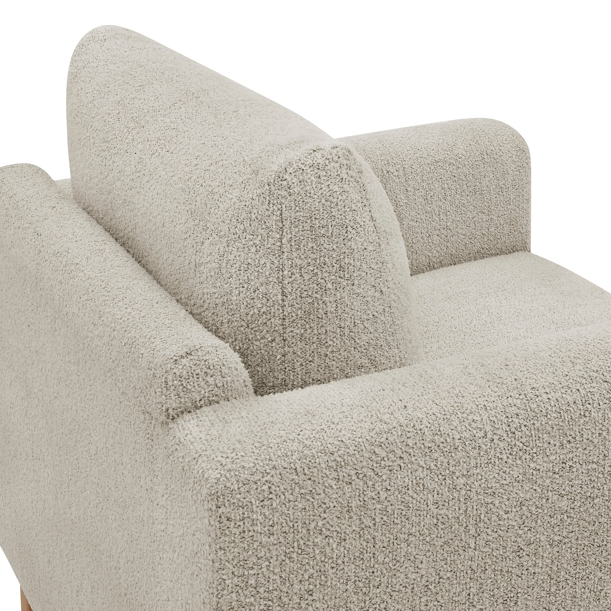 Hawken Boucle Fabric Accent Armchair, Parchment Beech
