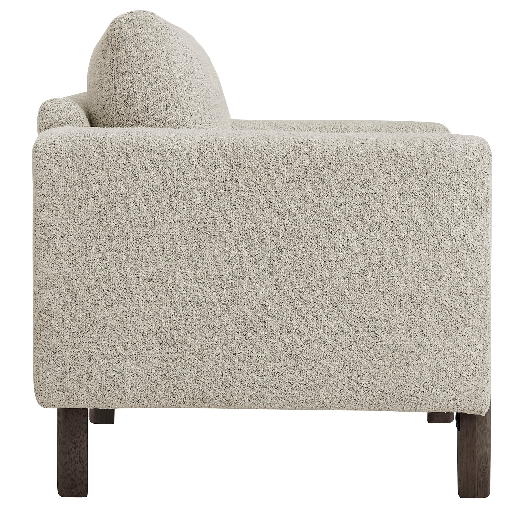 Hawken Boucle Fabric Accent Armchair, Parchment Espresso