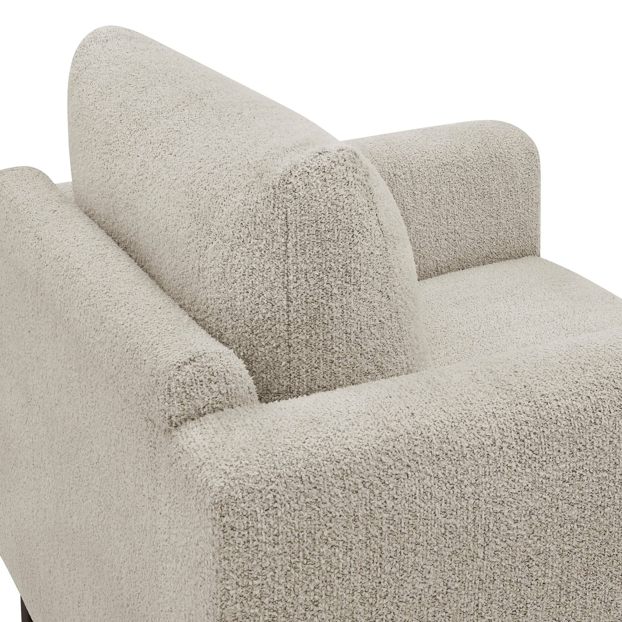Hawken Boucle Fabric Accent Armchair, Parchment Espresso