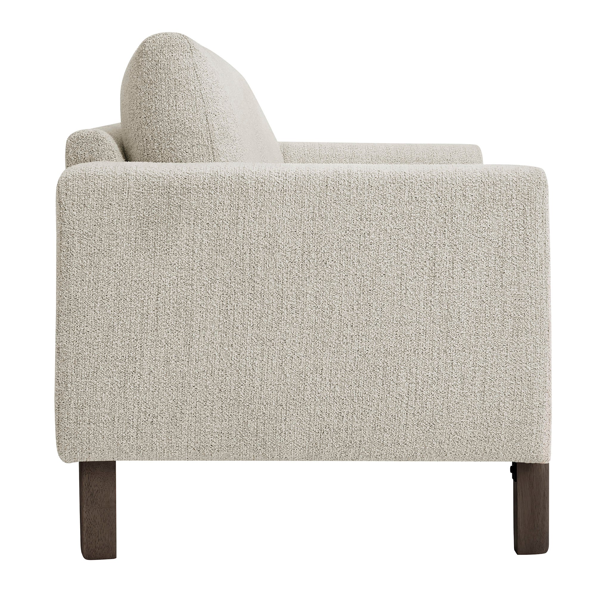 Hawken Boucle Fabric Loveseat, Parchment Espresso