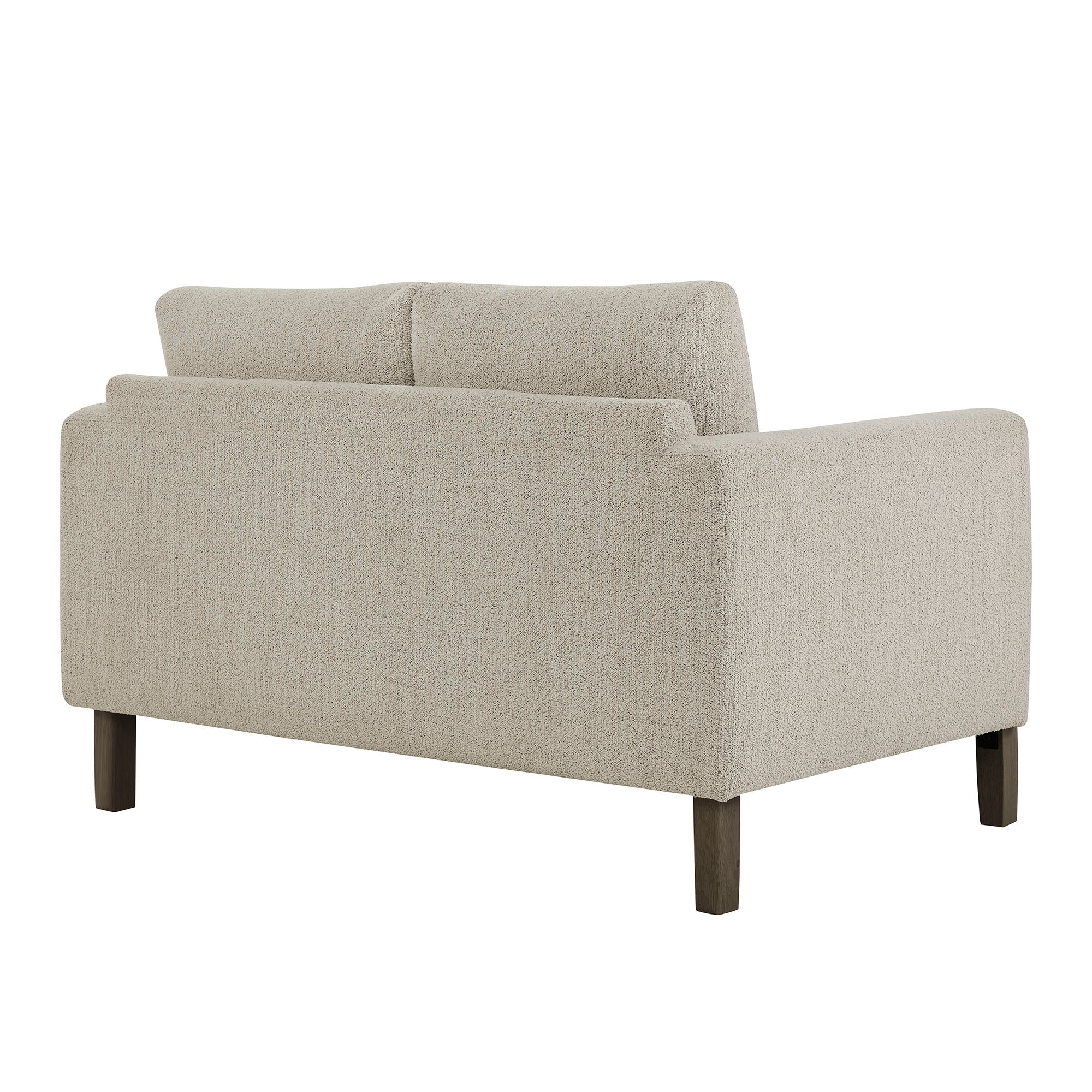 Hawken Boucle Fabric Loveseat, Parchment Espresso