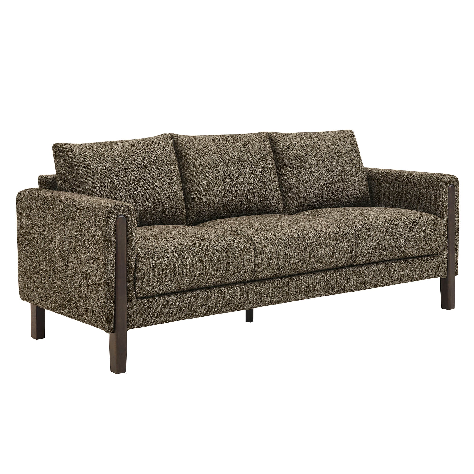 Hawken Boucle Fabric Sofa, Antique Espresso