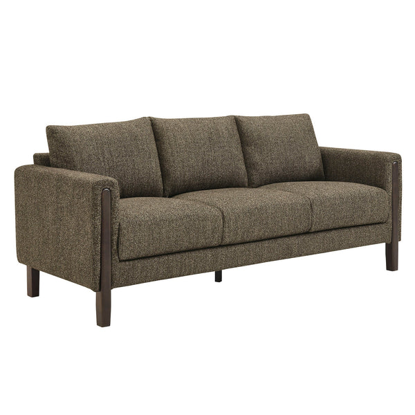 Hawken Boucle Fabric Sofa, Antique Espresso