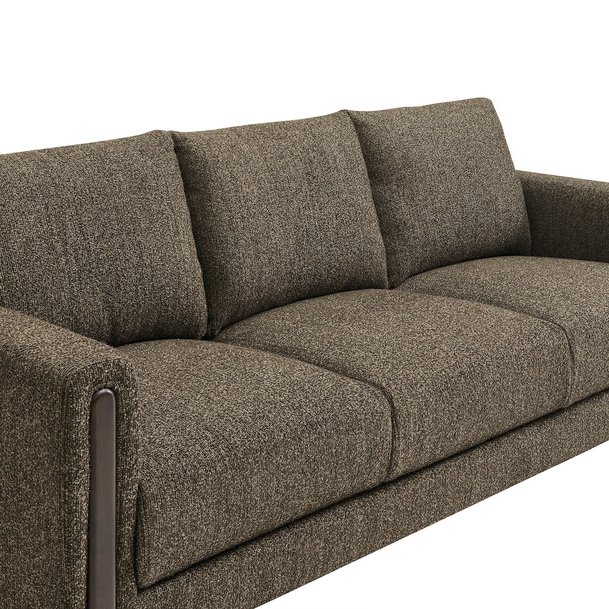 Hawken Boucle Fabric Sofa, Antique Espresso