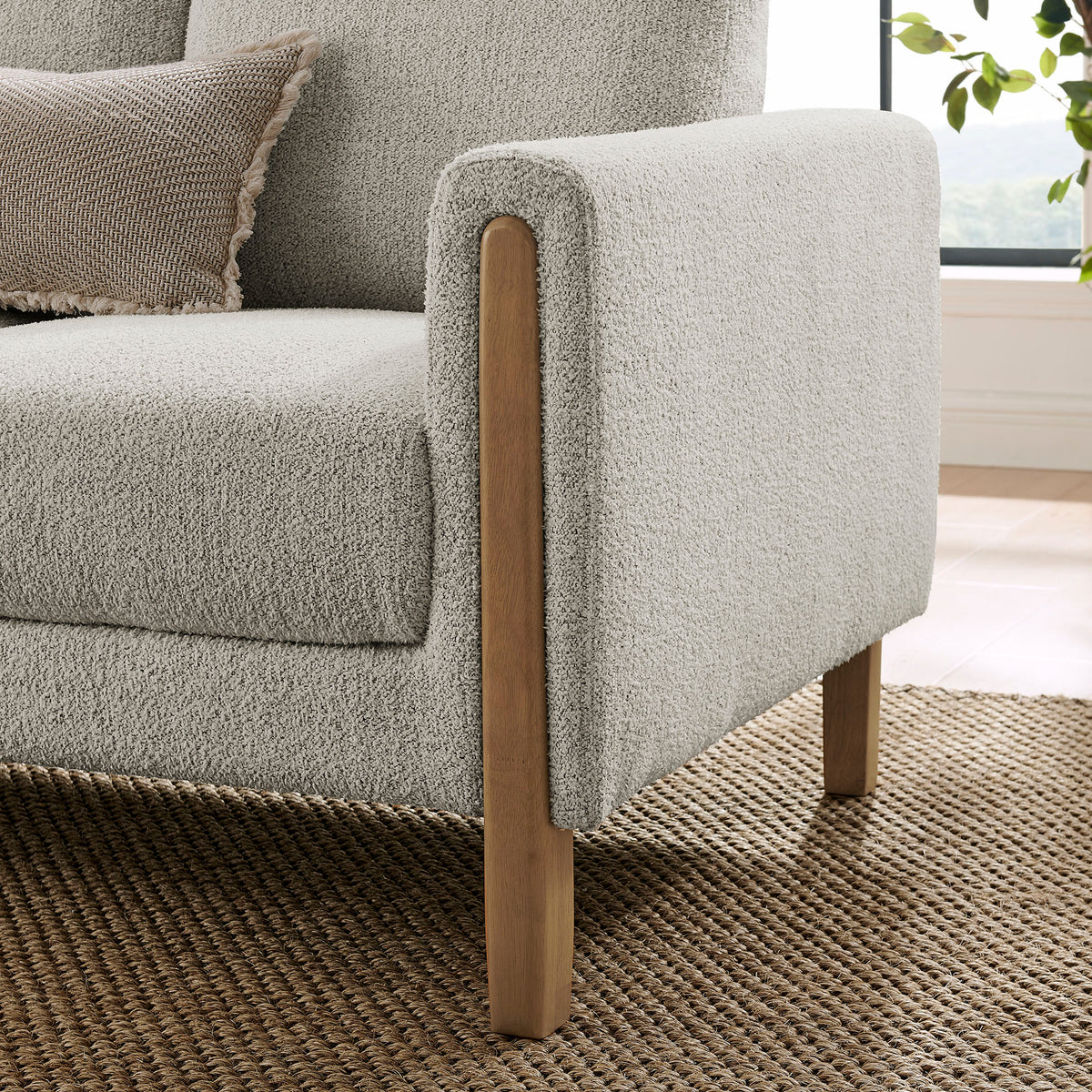 Hawken Boucle Fabric Sofa, Parchment Beech