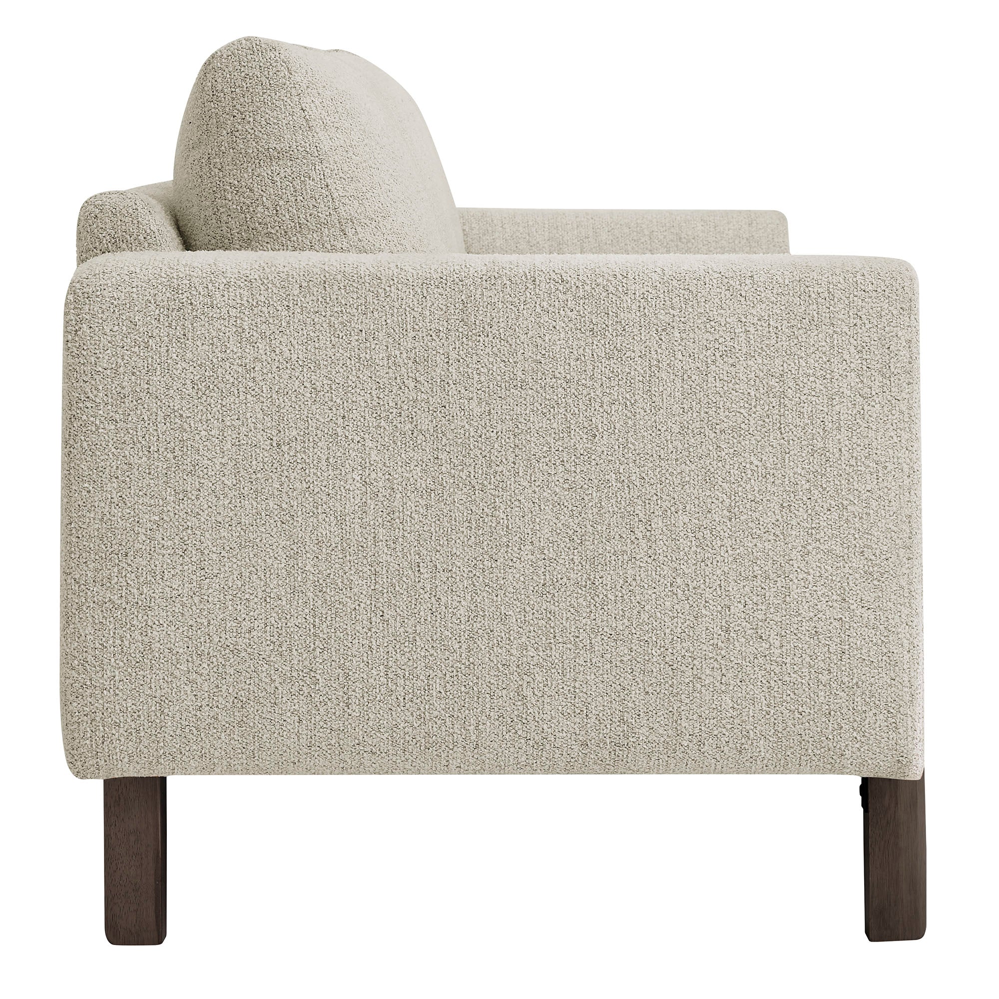 Hawken Boucle Fabric Sofa, Parchment Espresso