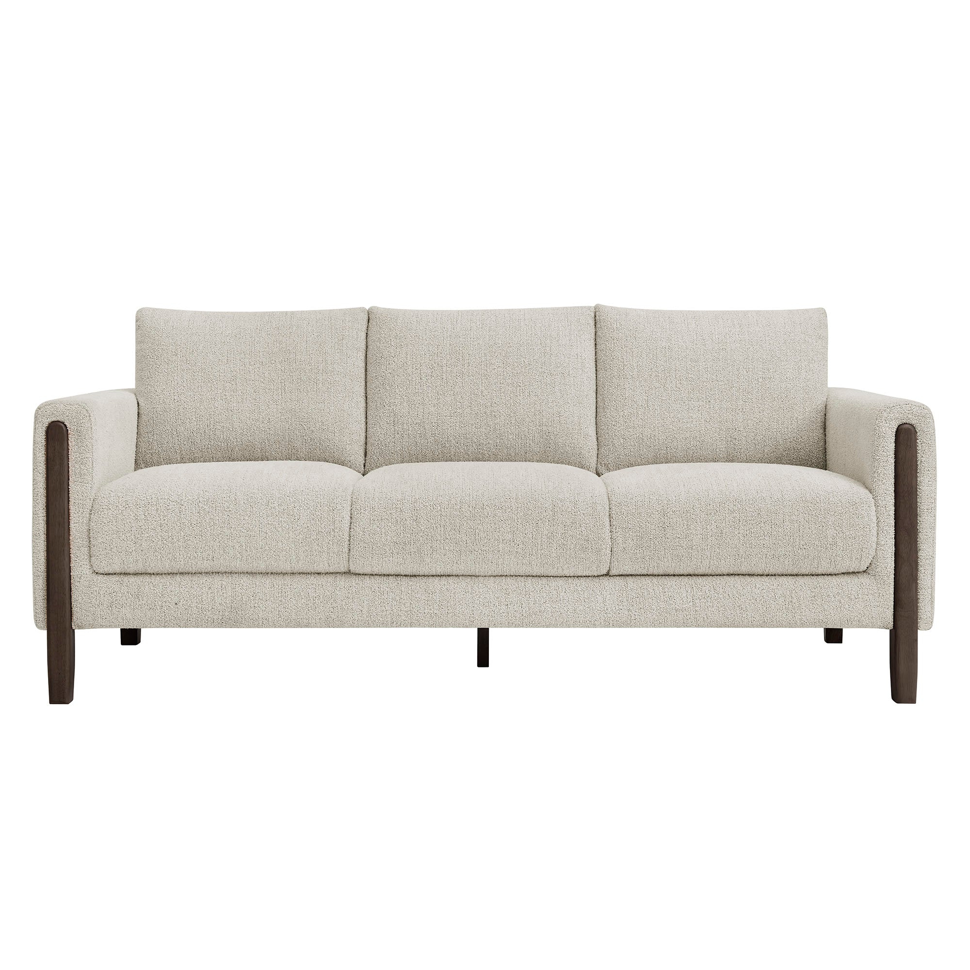 Hawken Boucle Fabric Sofa, Parchment Espresso