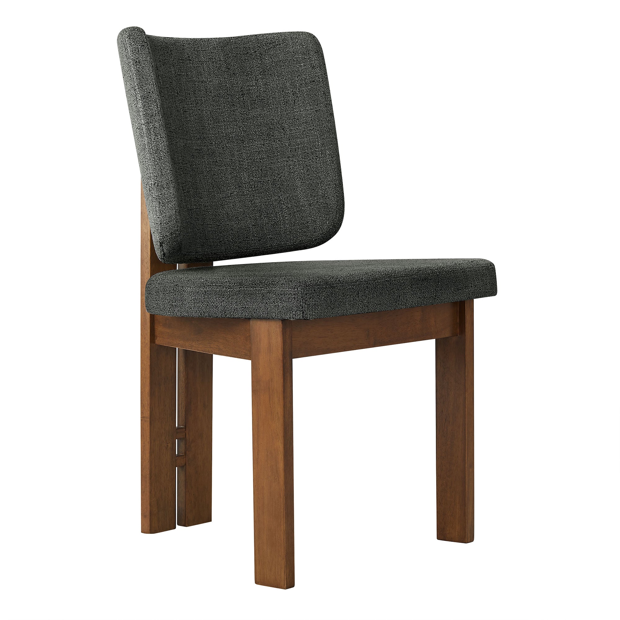 Alba Armless Upholstered Dining Chairs Set Of 2, Charcoal