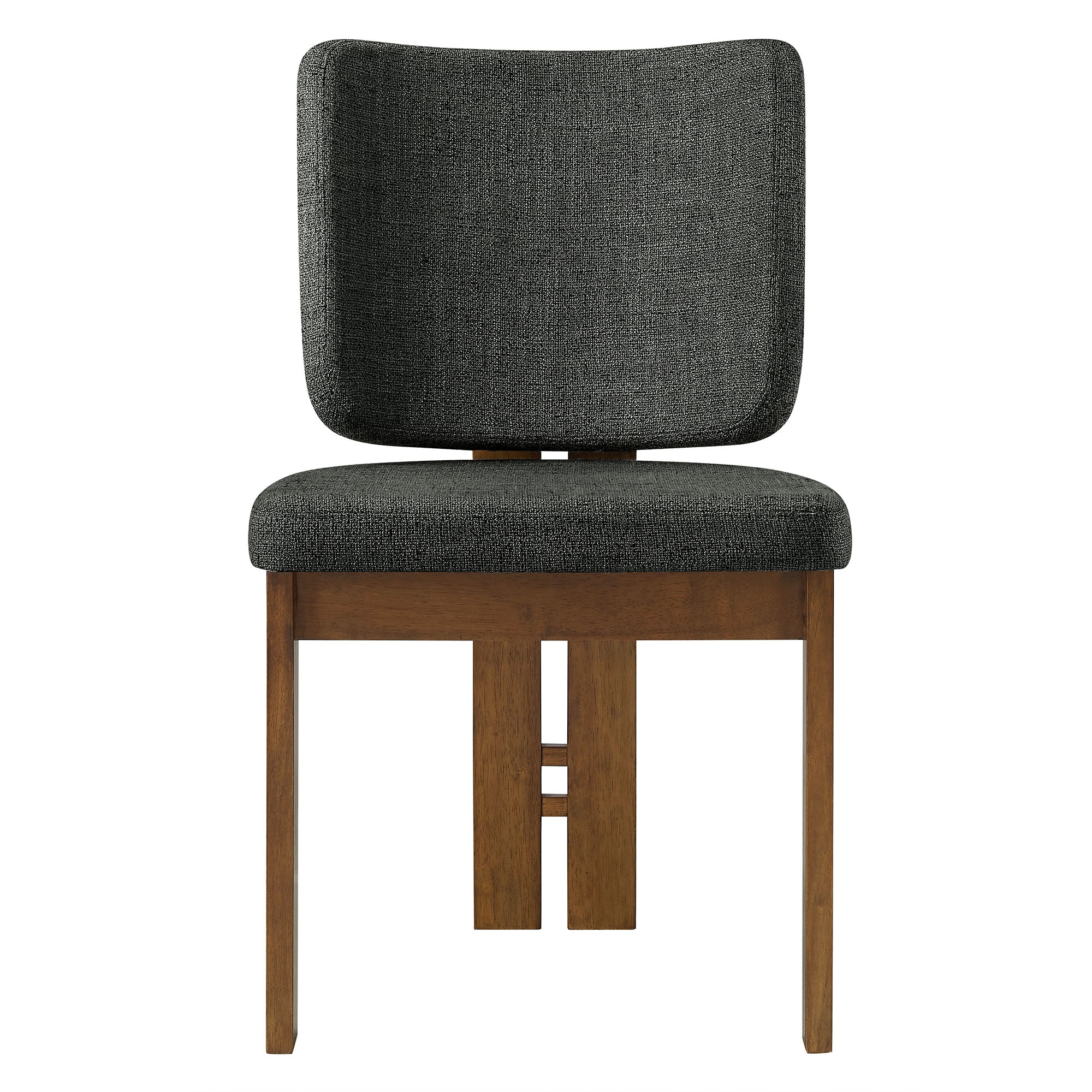 Alba Armless Upholstered Dining Chairs Set Of 2, Charcoal