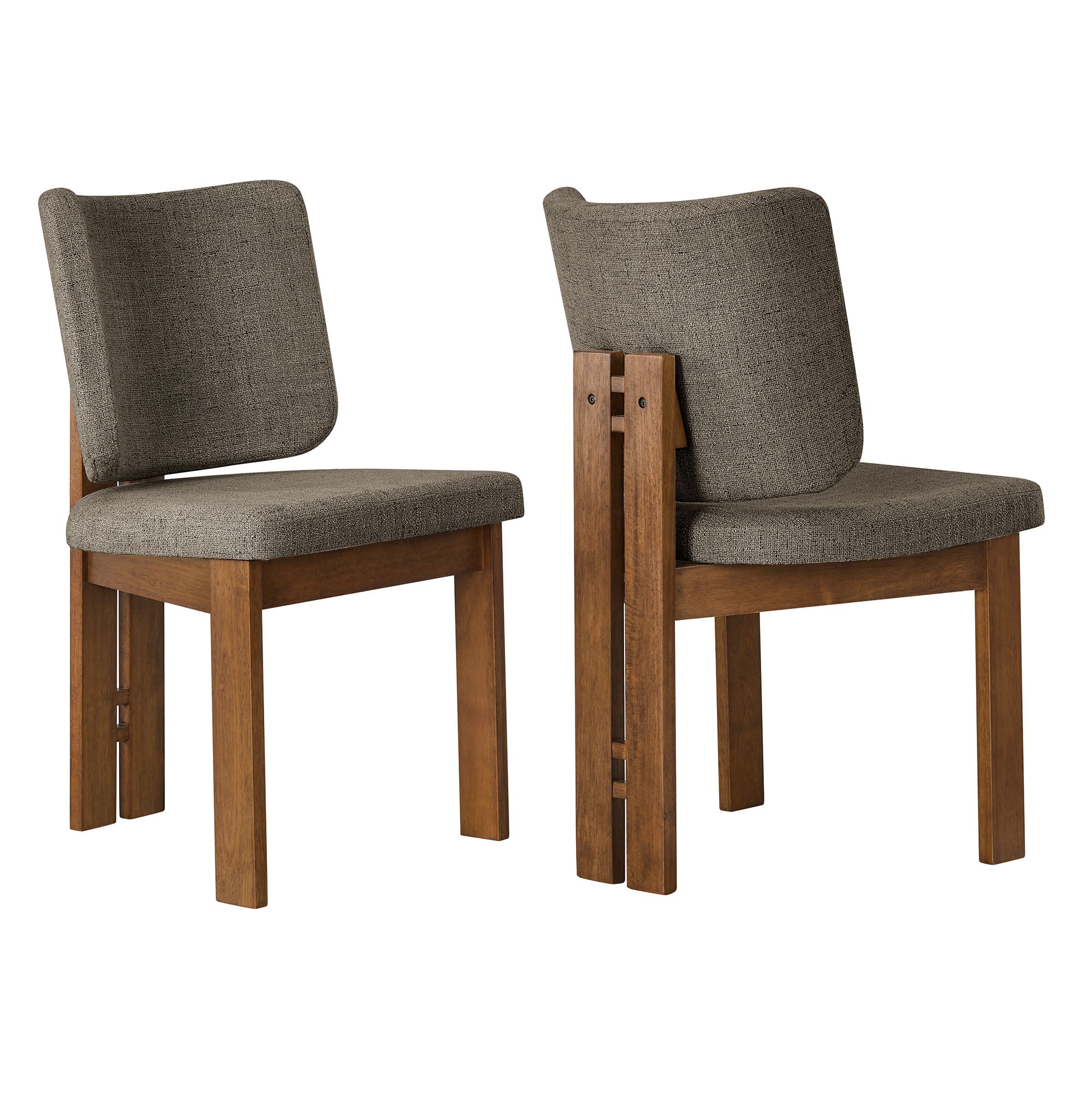 Alba Armless Upholstered Dining Chairs Set Of 2, Taupe