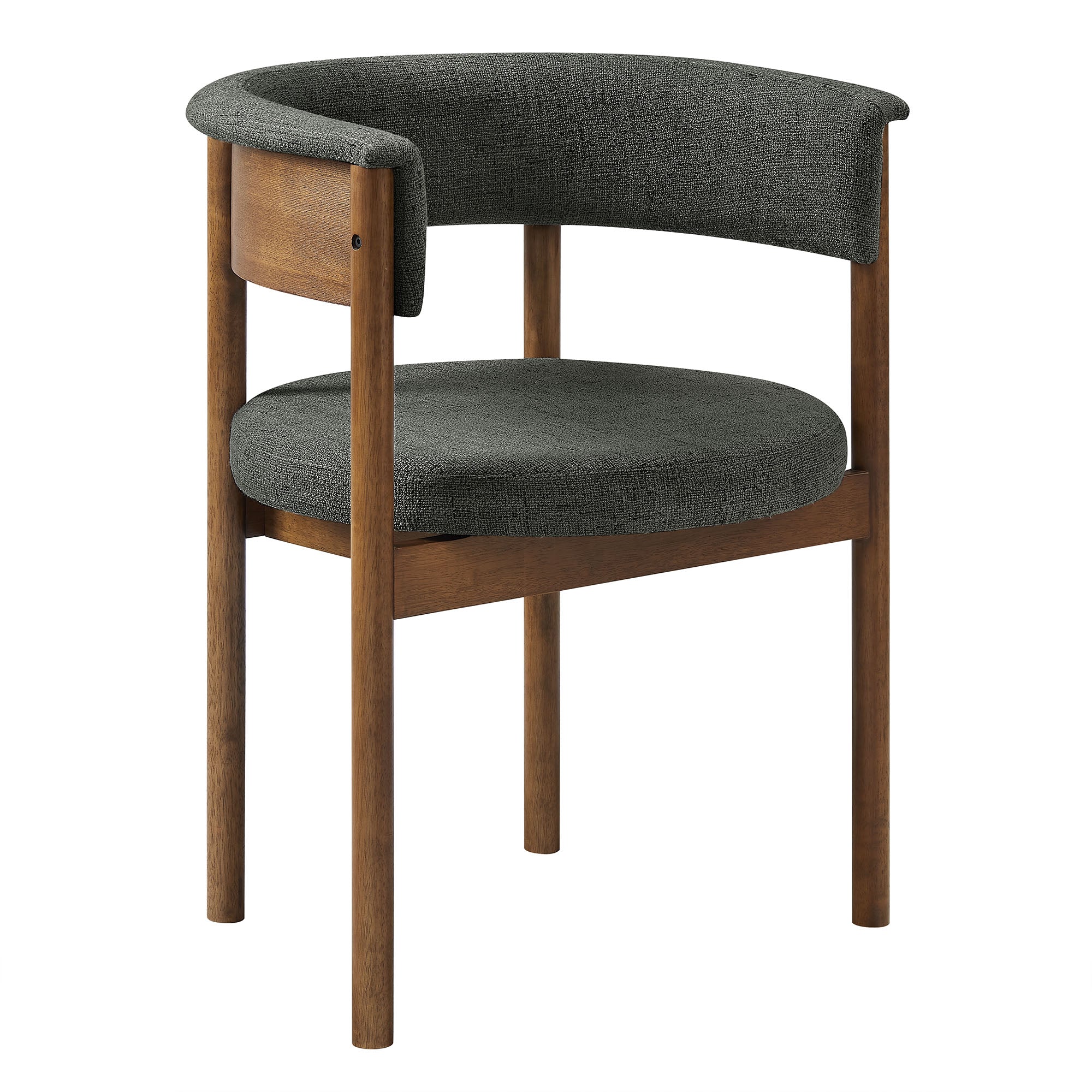 Clea Curved Upholstered Dining Chairs Set Of 2, Charcoal