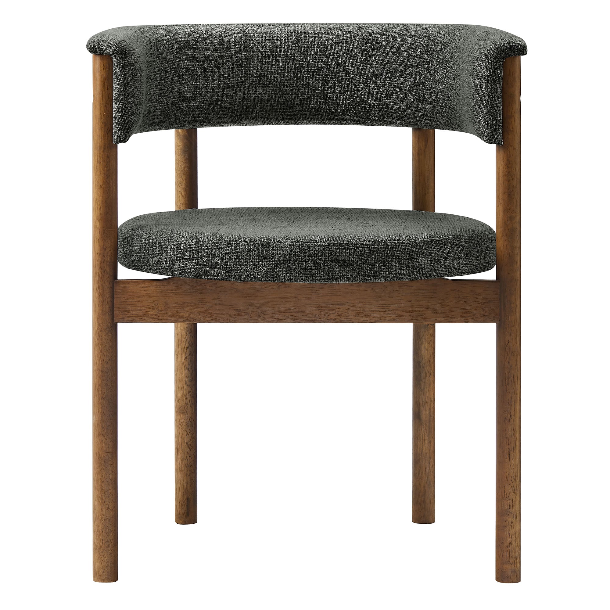 Clea Curved Upholstered Dining Chairs Set Of 2, Charcoal