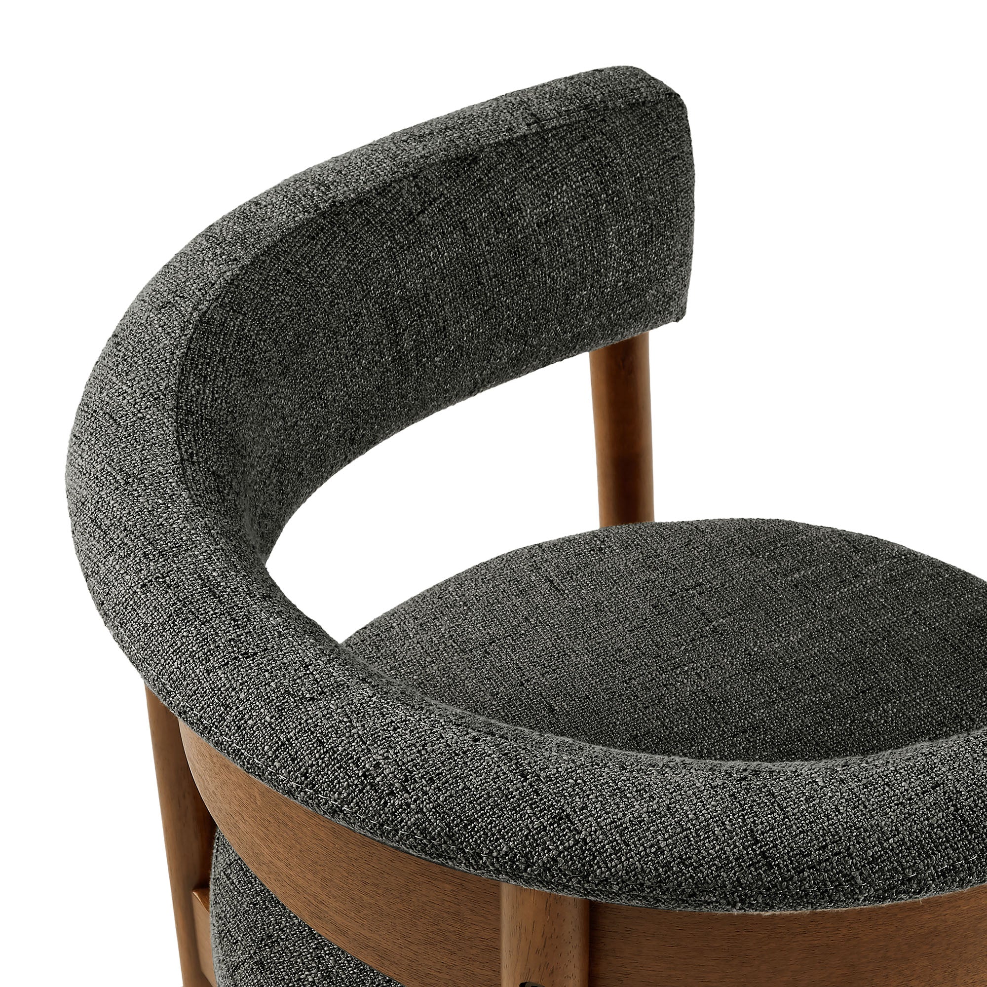 Clea Curved Upholstered Dining Chairs Set Of 2, Charcoal