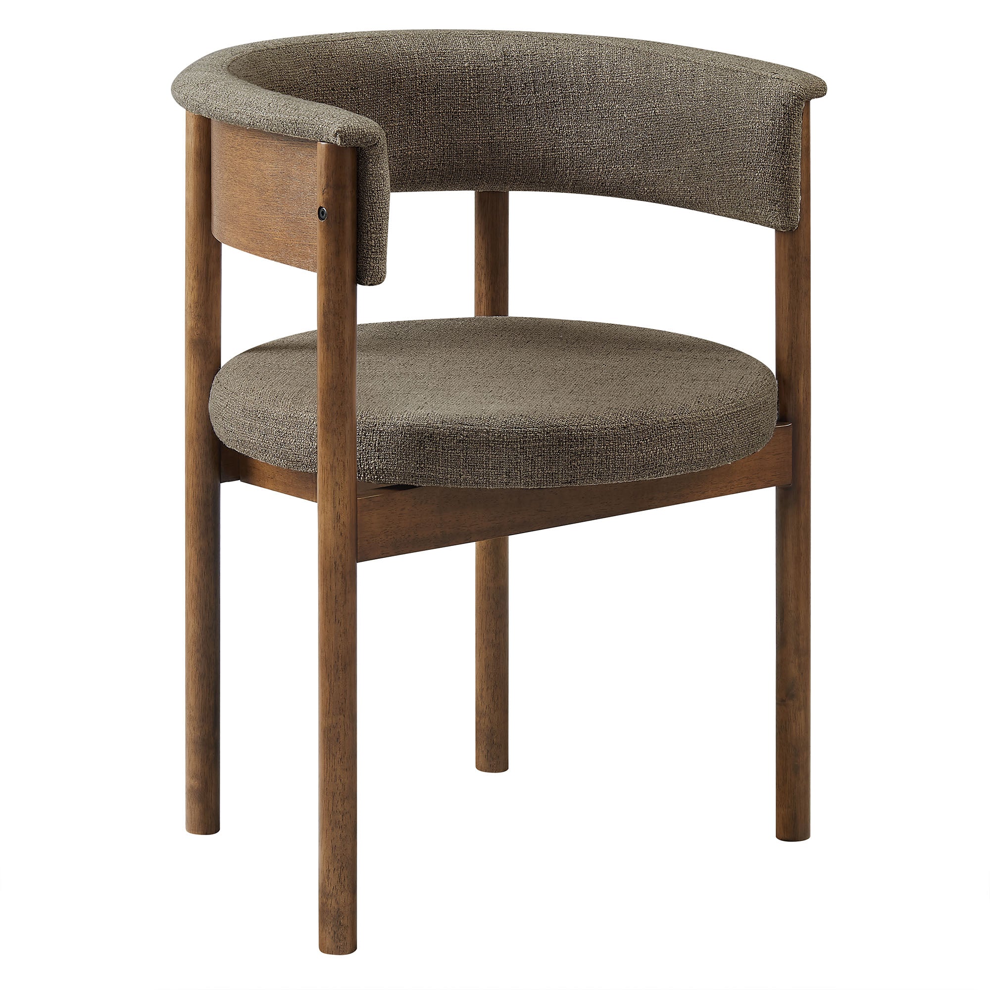 Clea Curved Upholstered Dining Chairs Set Of 2, Taupe