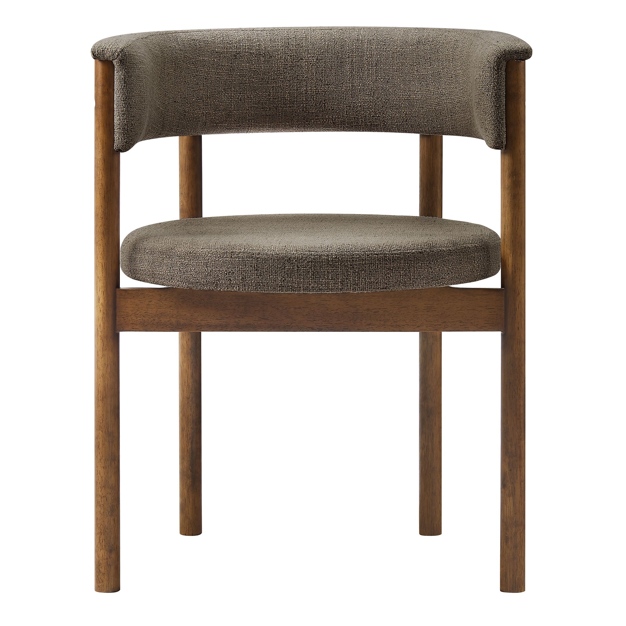 Clea Curved Upholstered Dining Chairs Set Of 2, Taupe