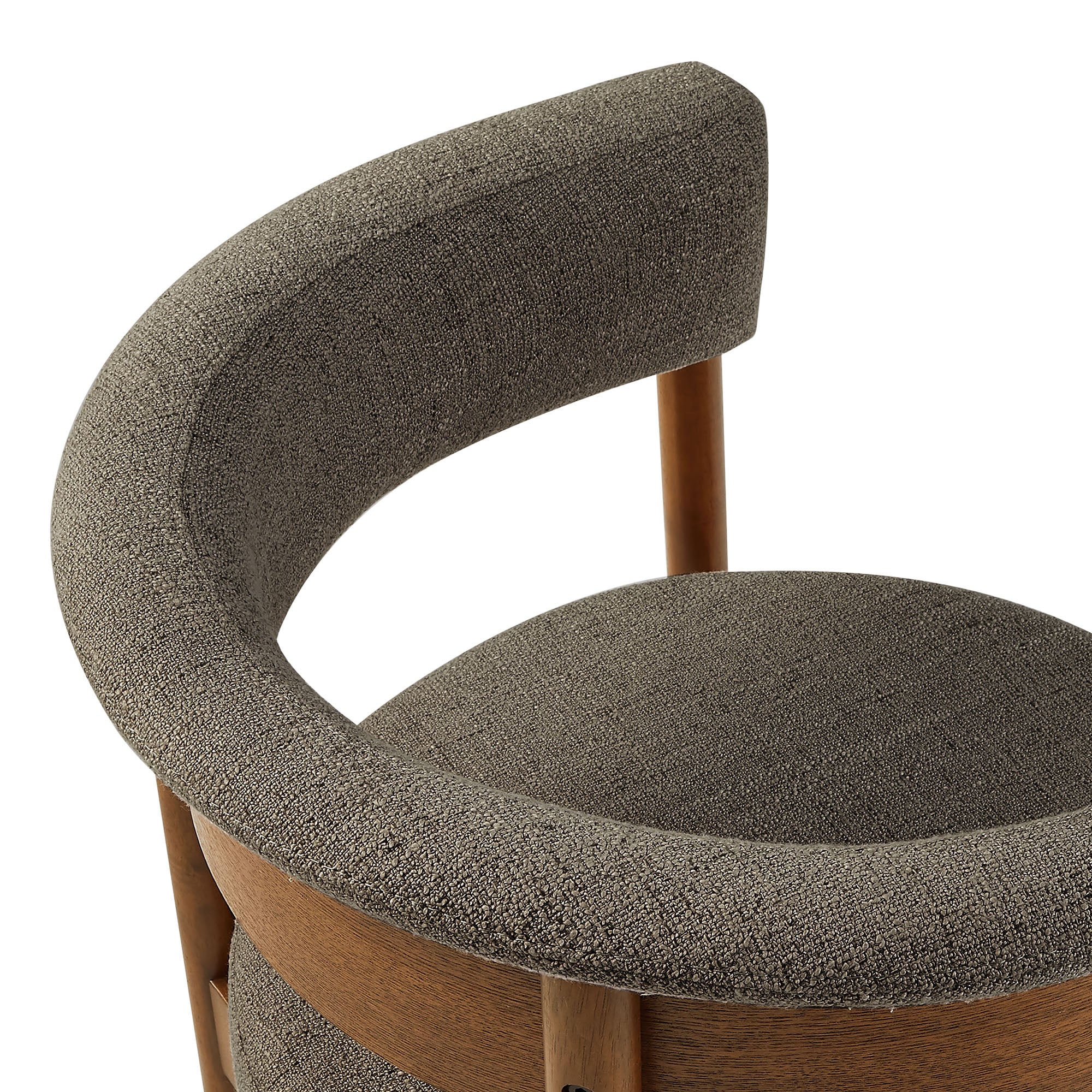 Clea Curved Upholstered Dining Chairs Set Of 2, Taupe