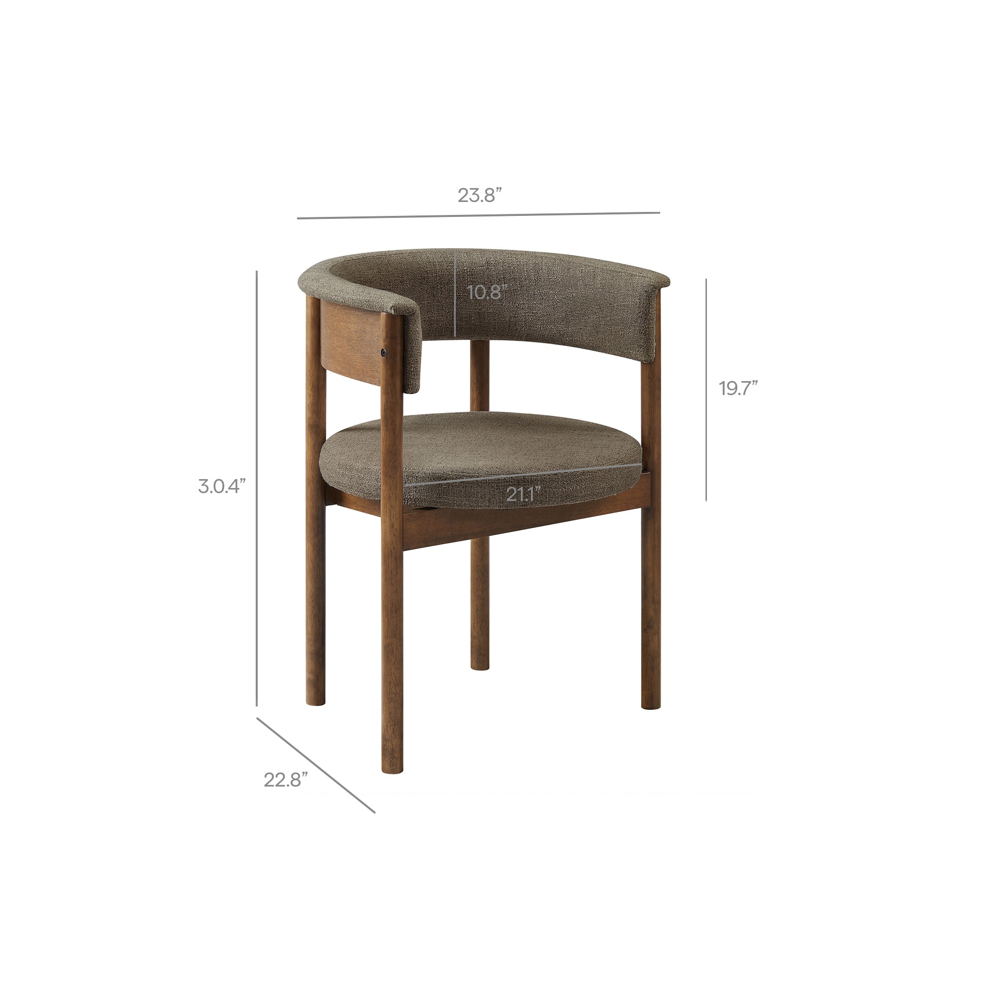 Clea Curved Upholstered Dining Chairs Set Of 2, Taupe